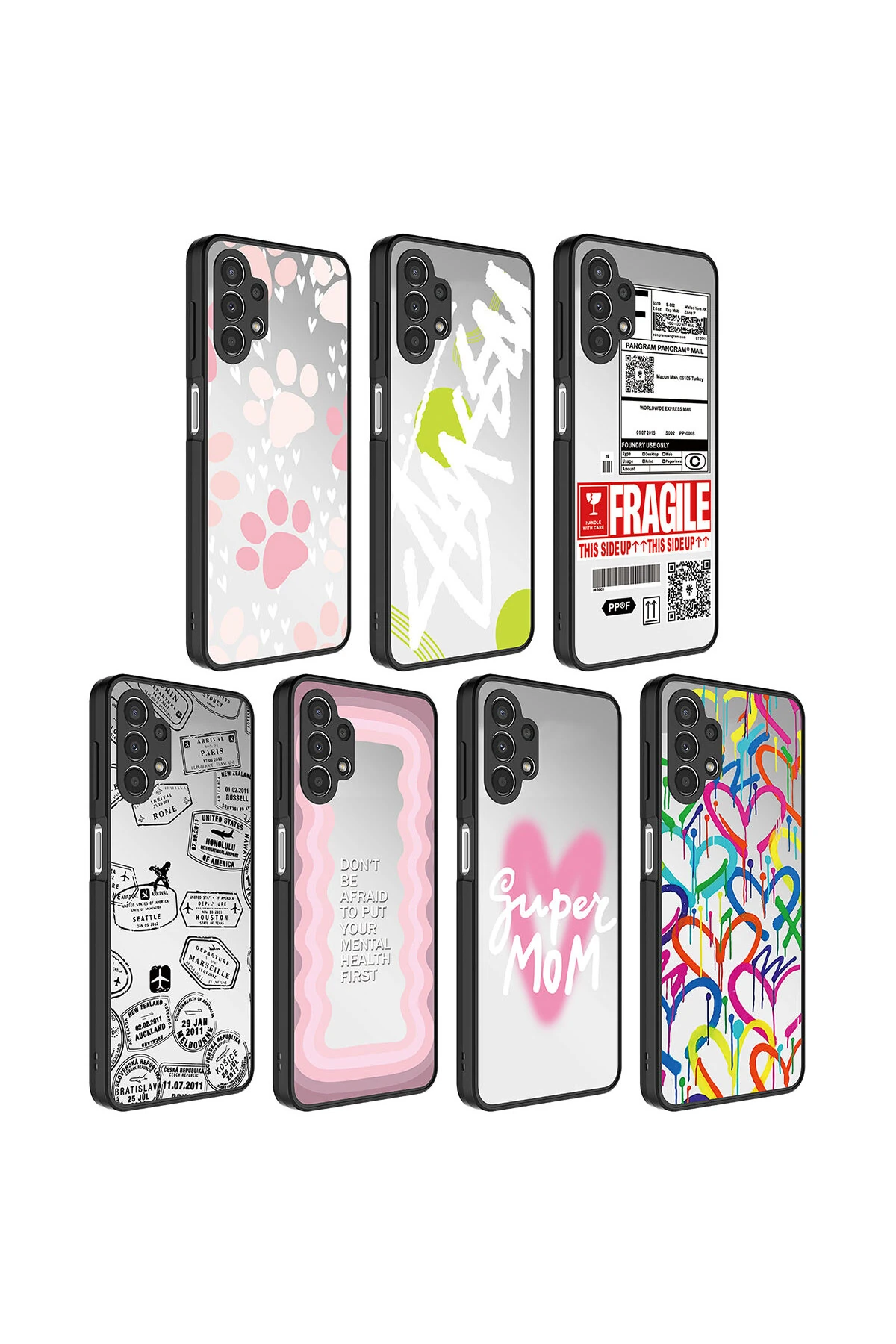 Galaxy A13 4G Kılıf Aynalı Desenli Kamera Korumalı Parlak EFFX Mirror Kapak - Pati