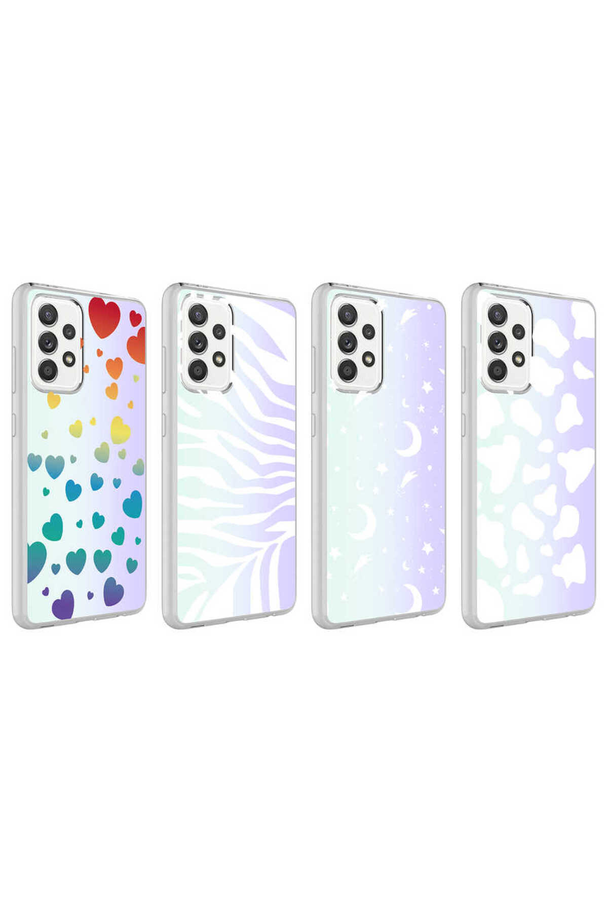 Galaxy A52 Kılıf MKST M-Blue Desenli Kapak - Zebra No1