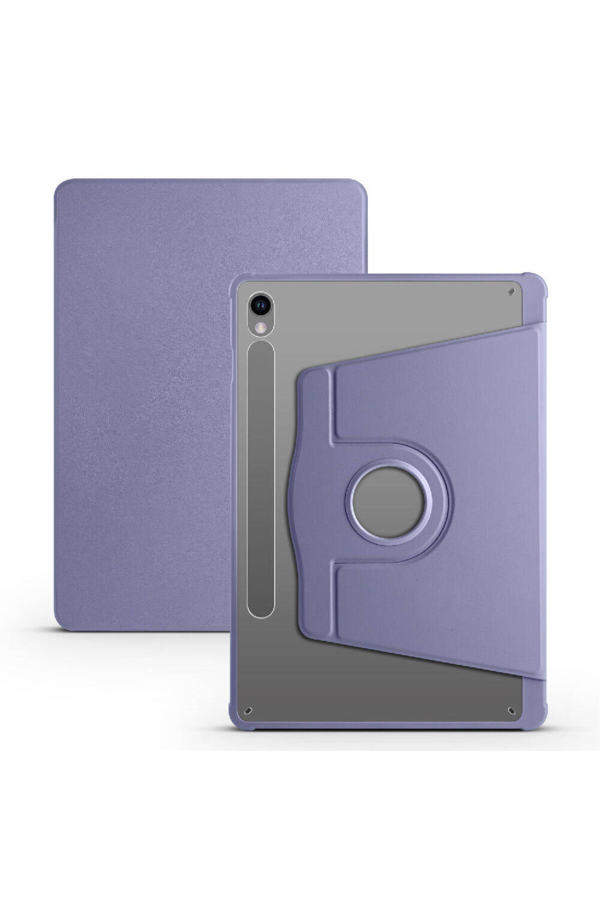 Galaxy Tab S9 Kılıf Uyumlu HZRV Termik Kalem Bölmeli Dönebilen Standlı Kılıf-Lavendery Gray