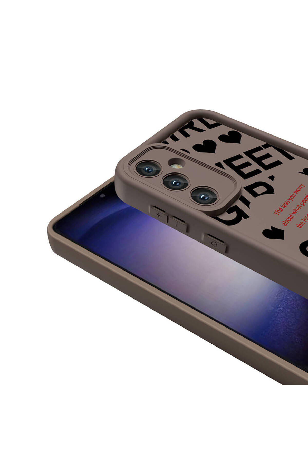 Galaxy S24 Kılıf Kamera Korumalı Baskılı Arka Yüzey MXSP Klas Kapak - Açık Kahve