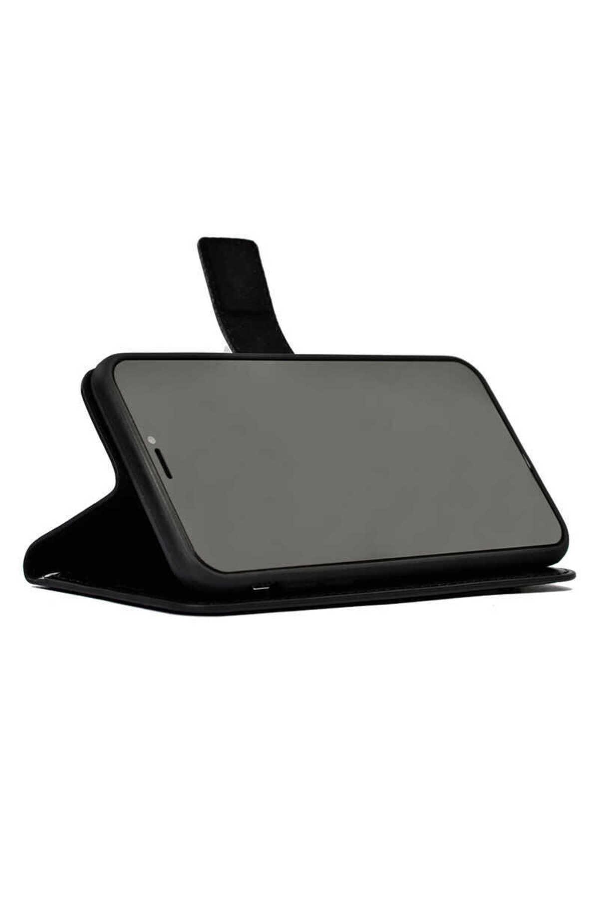 Galaxy S21 FE Kılıf Kar Deluxe Kapaklı Kılıf - Siyah