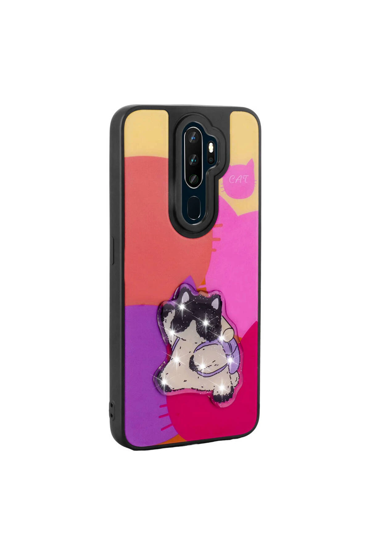 A5 2020 Kılıf Parlayan Kabartmalı İkonik Figürlü N7TH Amas Silikon Kapak - Mor