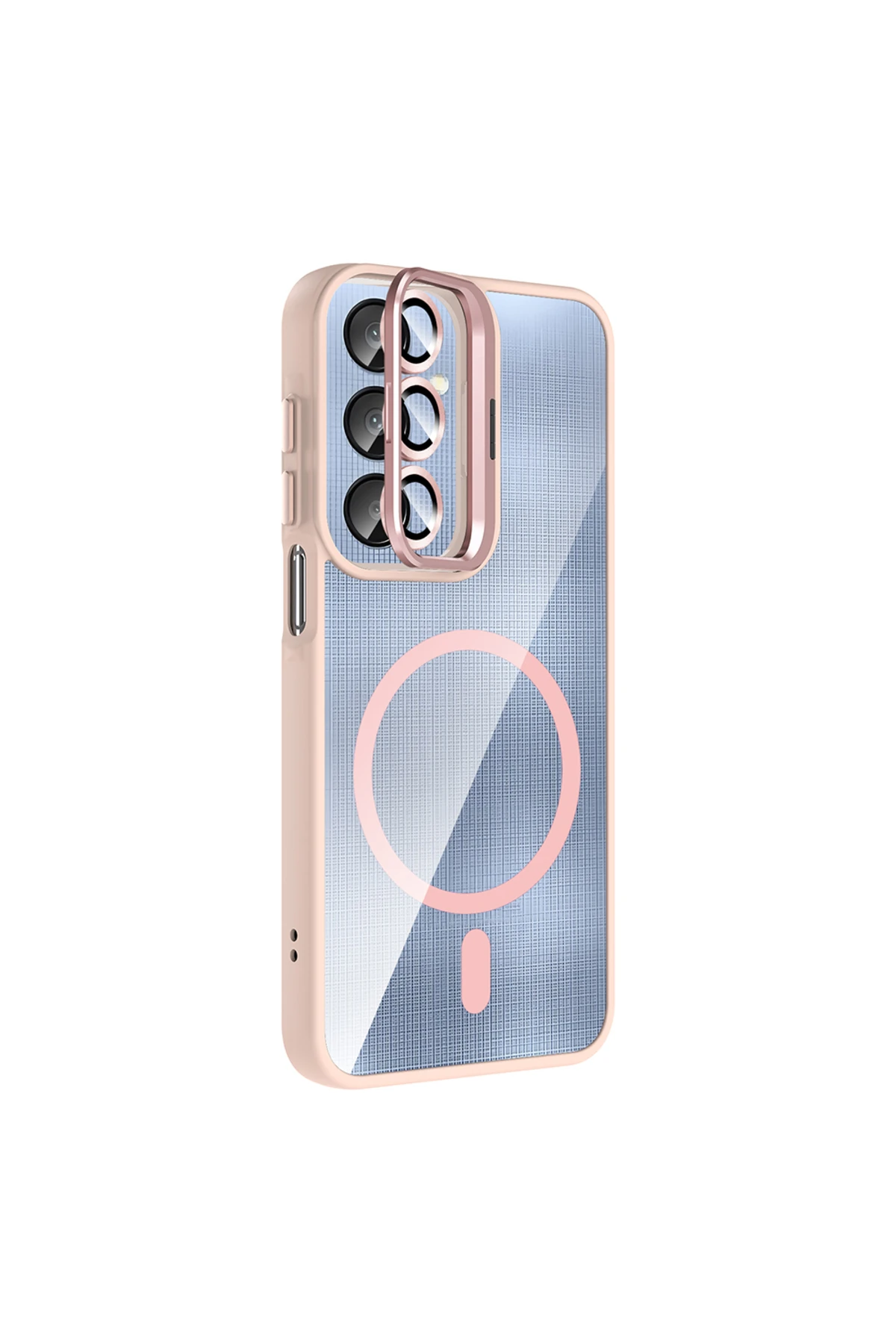 Galaxy A25 Kılıf Standlı ve Kamera Lens Hediyeli M-Safe Şarj Özellikli EFFX Etro Kapak - Desert Tita