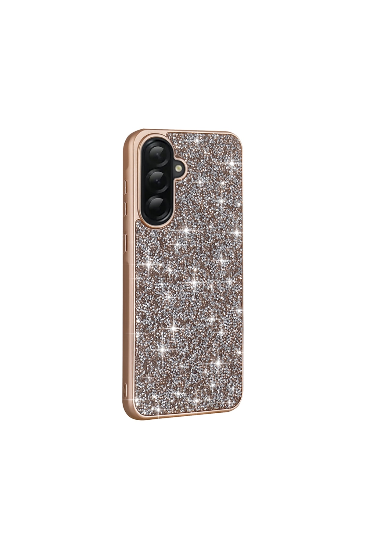 Galaxy A56 Kılıf Parlak Taşlı Tasarım HZRV Pırlanta Kapak - Beyaz