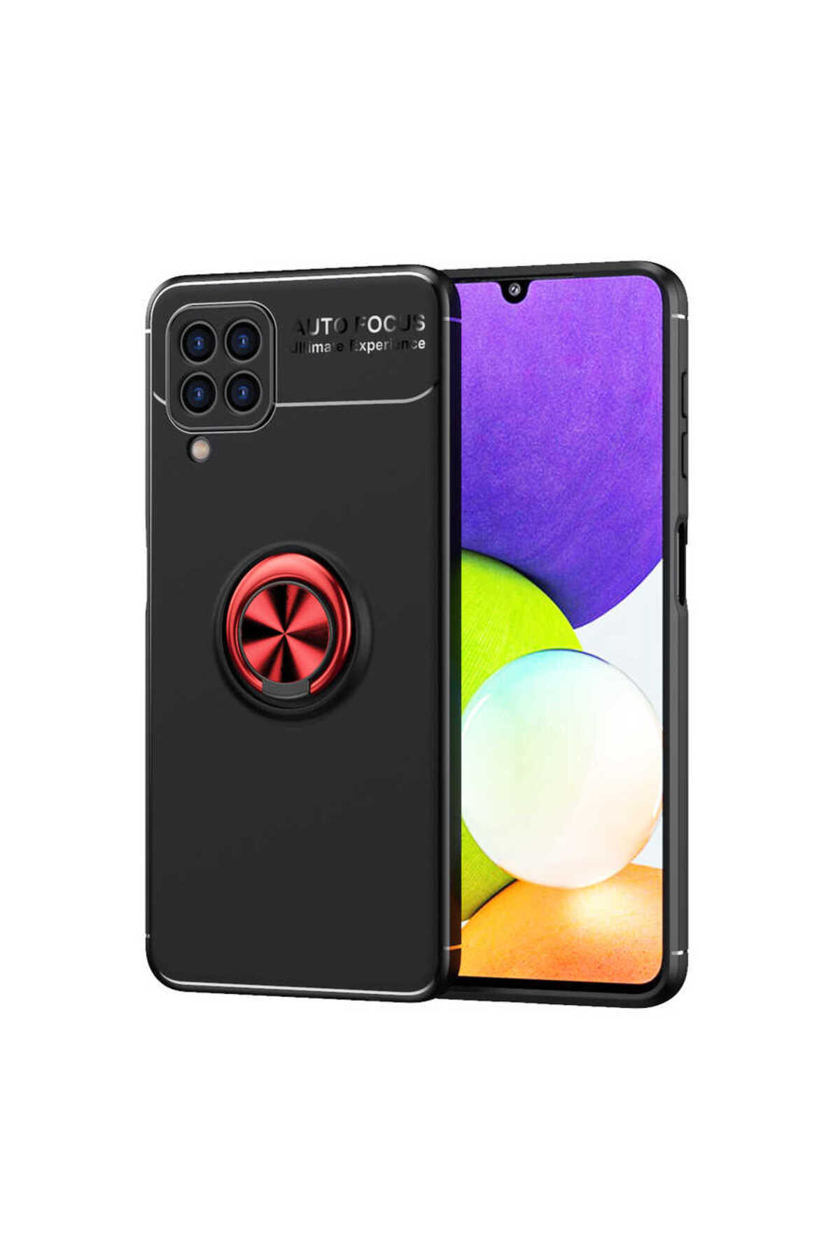 Galaxy M22 Kılıf MSCS Ravel Silikon Kapak - Siyah-Rose Gold