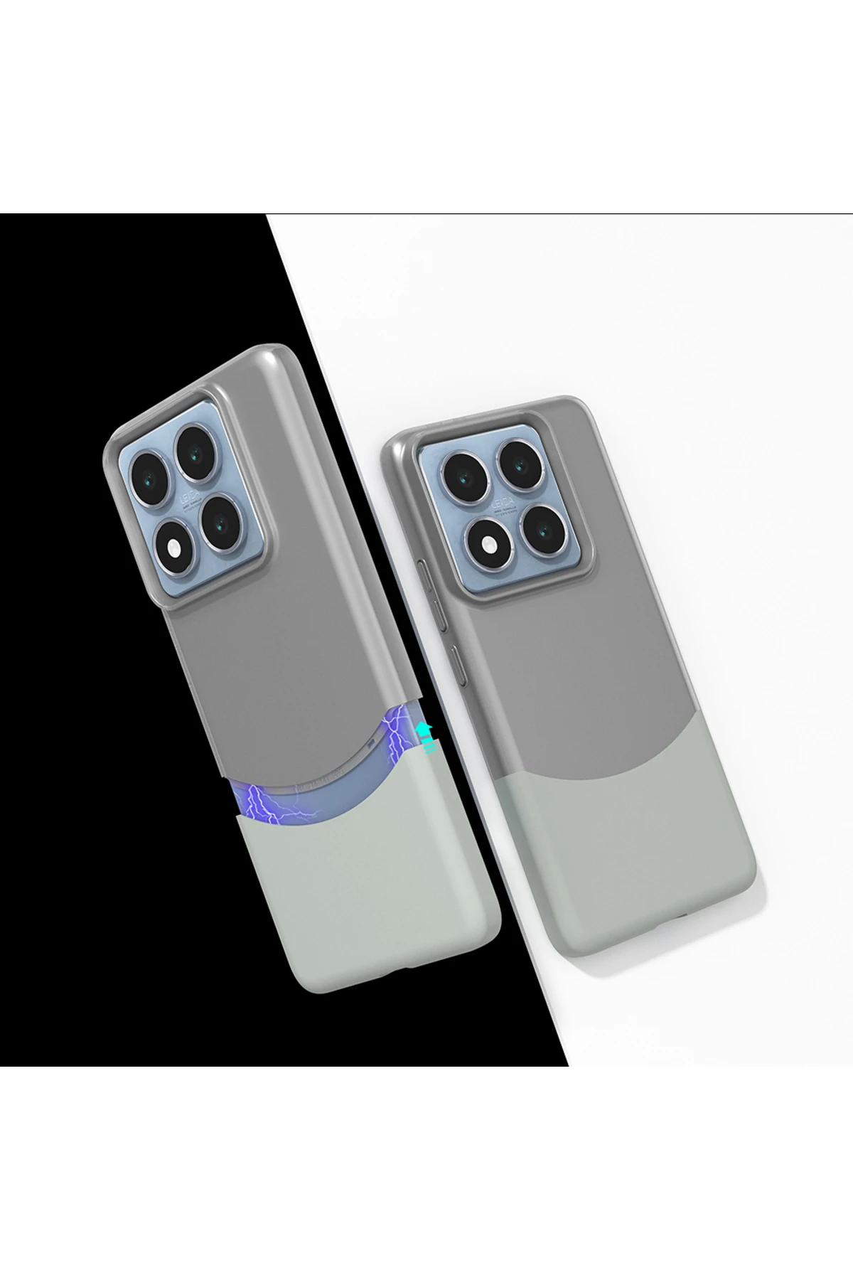 14T Pro Uyumlu  Kılıf Mıknatıslı Duble Kapak - Lacivert