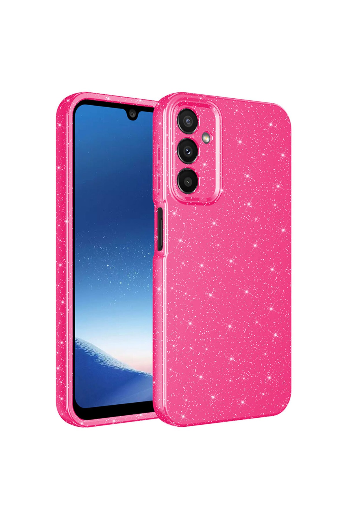 Galaxy A24 Kılıf Kamera Korumalı Simli Lüks KHYR Koton Kapak - Mor