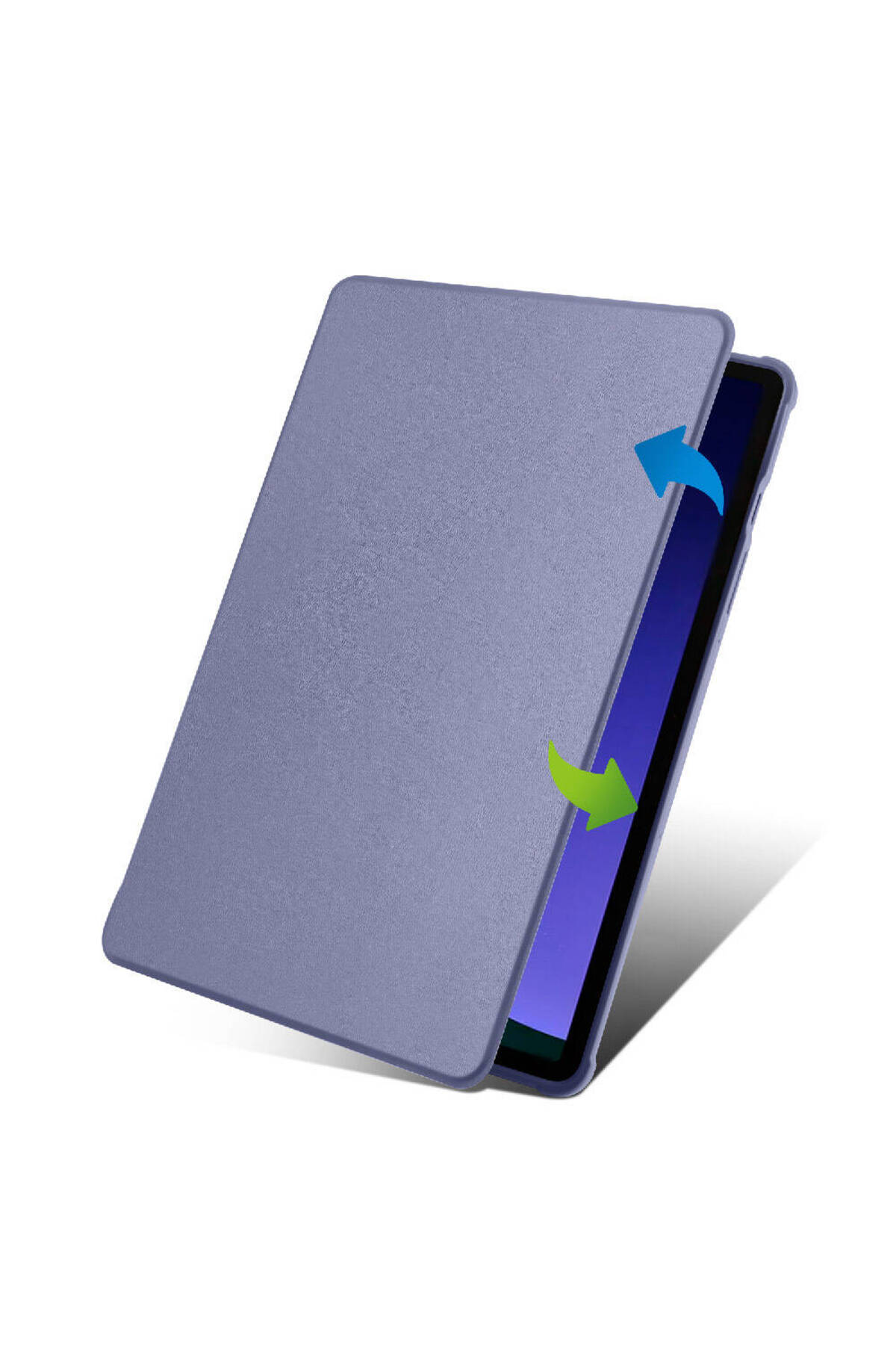 Galaxy Tab S9 Kılıf Uyumlu HZRV Termik Kalem Bölmeli Dönebilen Standlı Kılıf-Lavendery Gray