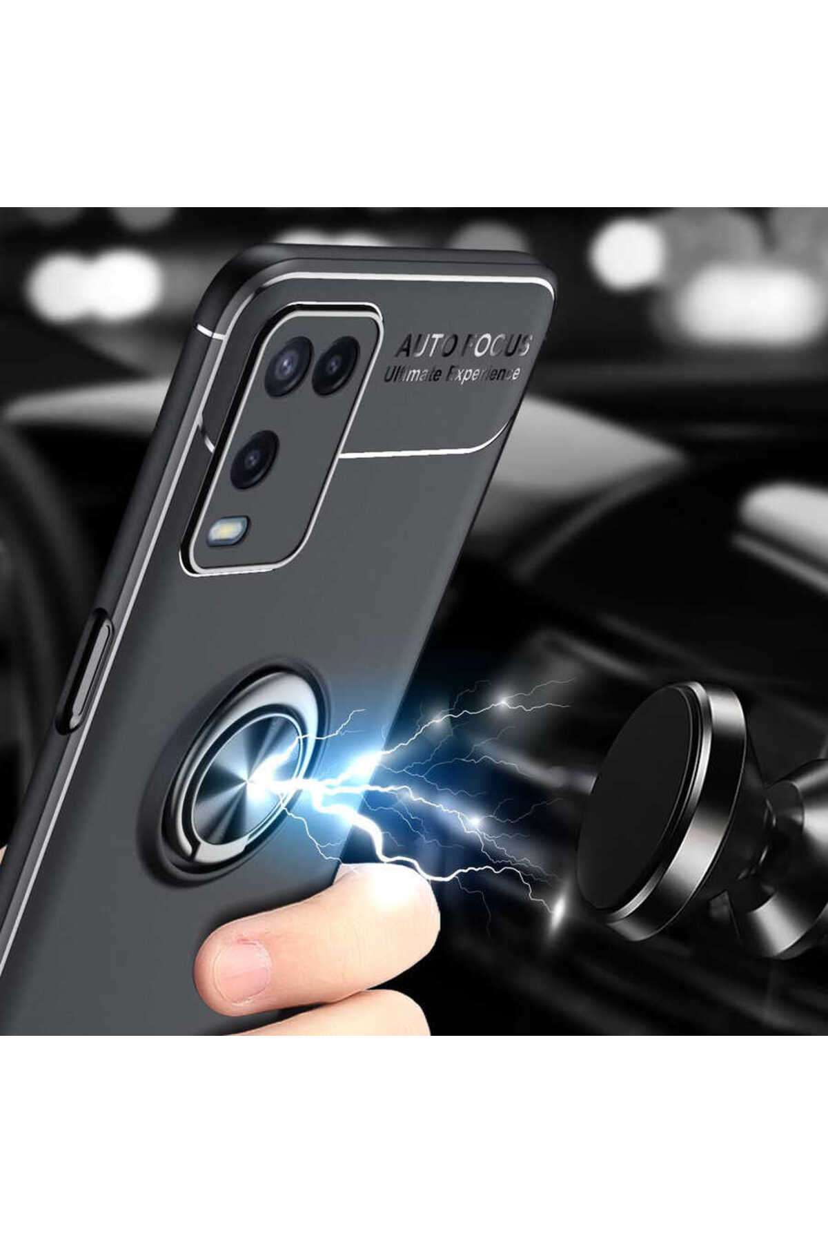 A54 4G Kılıf N7TH Ravel Silikon Kapak - Siyah-Kırmızı