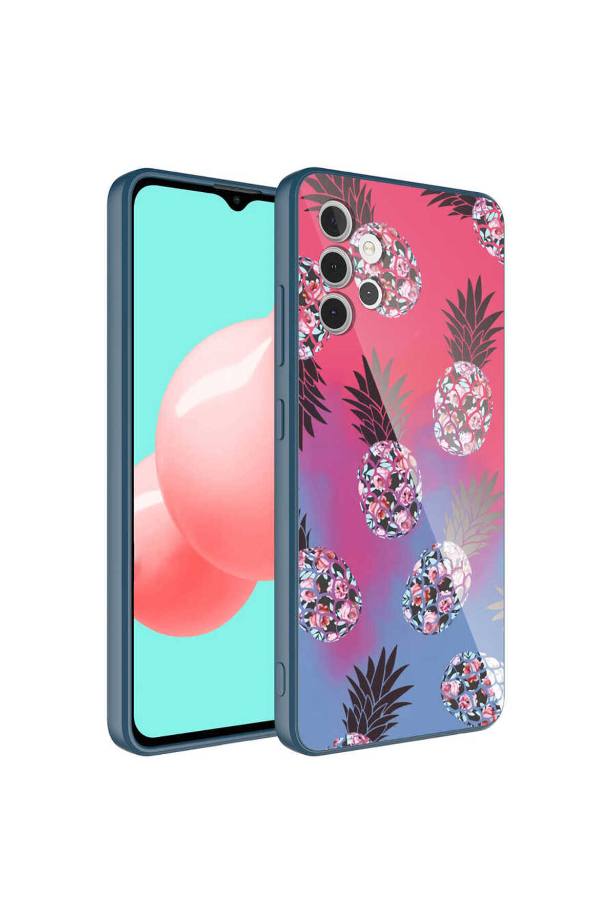 Galaxy A32 4G Kılıf Kamera Korumalı Desenli Sert Silikon LCKC Epoksi Kapak - NO3