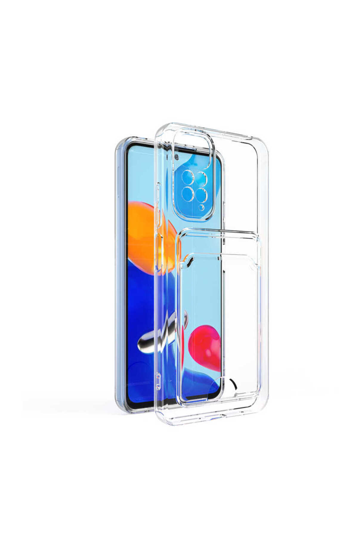 Redmi Note 11 Pro 5G Kılıf Kartlıklı Şeffaf MSCS Setra Clear Silikon Kapak - Renksiz