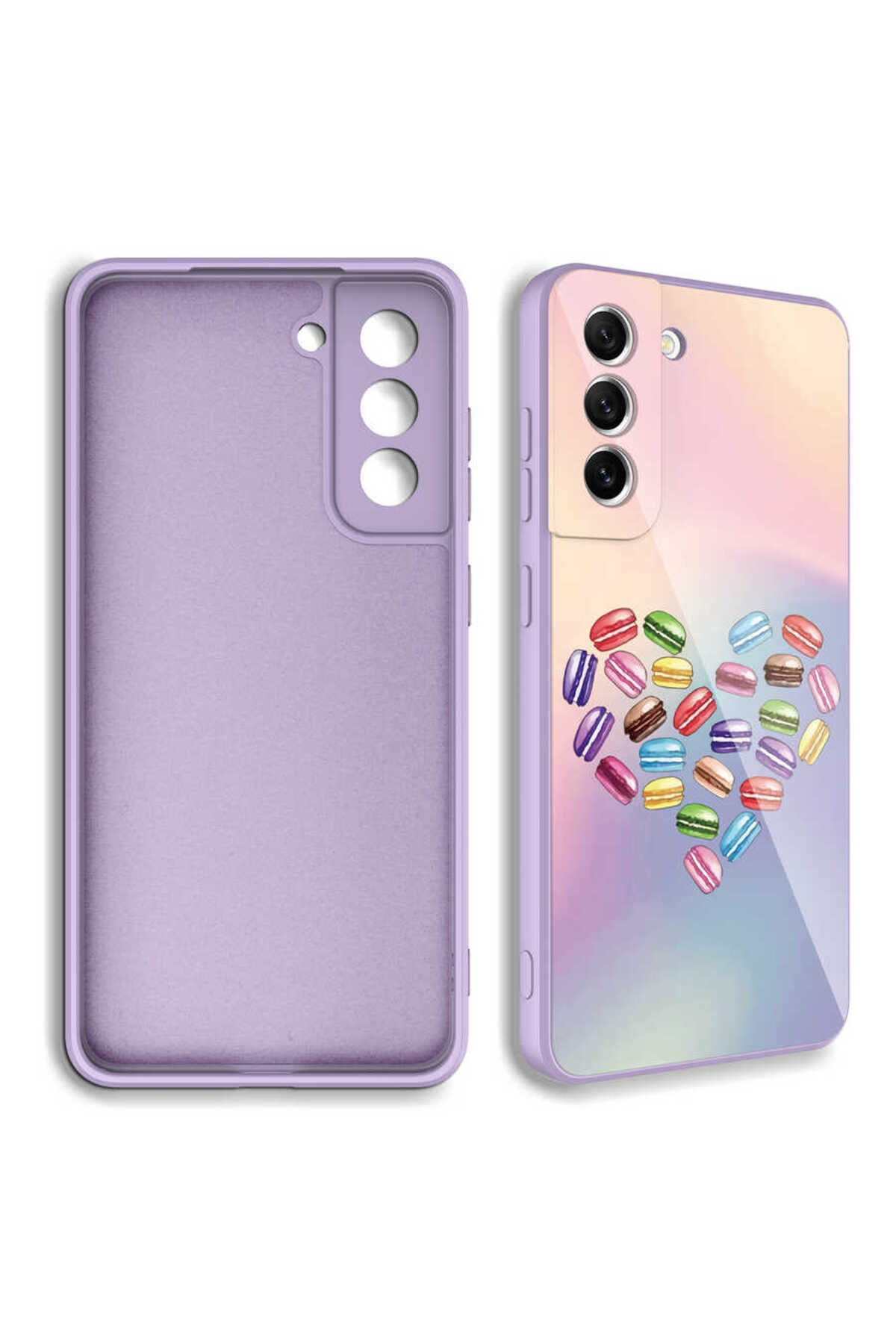 Galaxy S21 FE Uyumlu Kamera Korumalı Desenli Sert Silikon HZRV Epoksi Kılıf-NO6