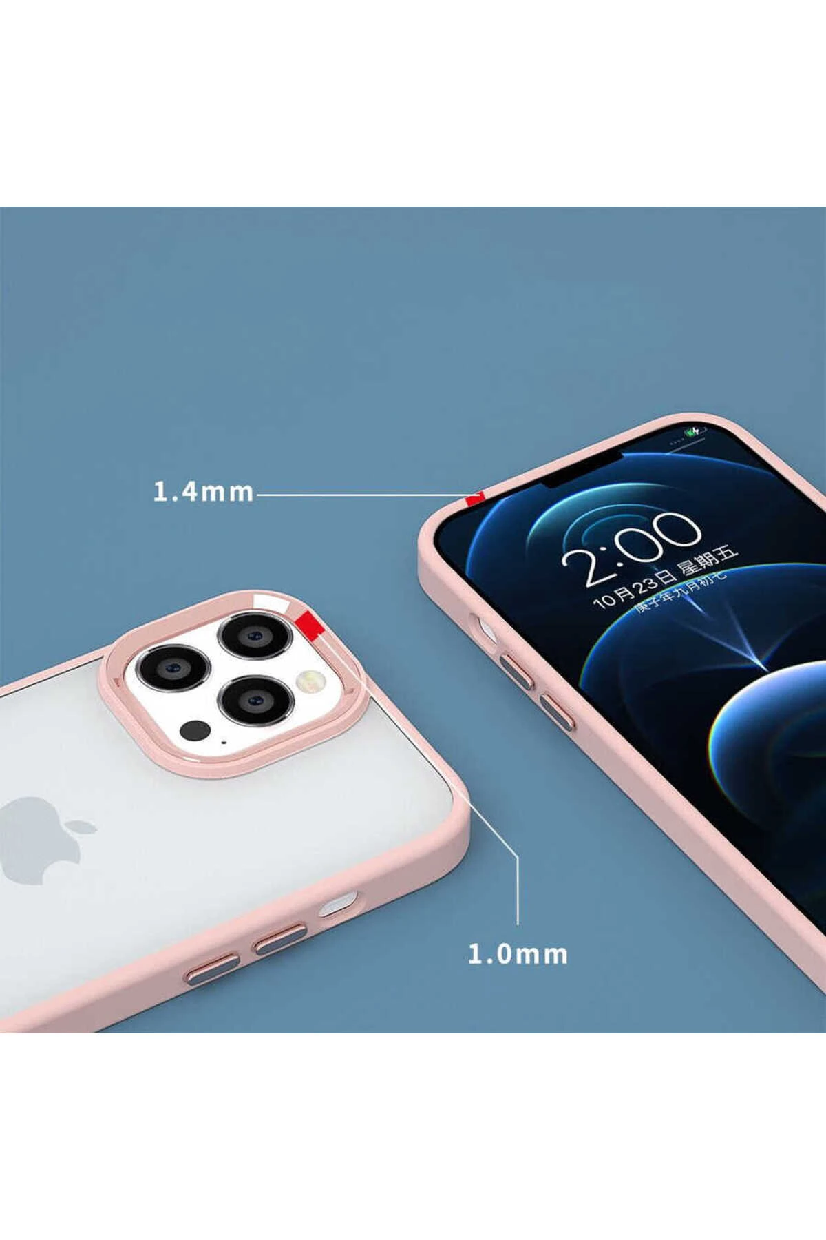 iPhone 14 Pro Uyumlu MKST Krom Kılıf-Derin Mor