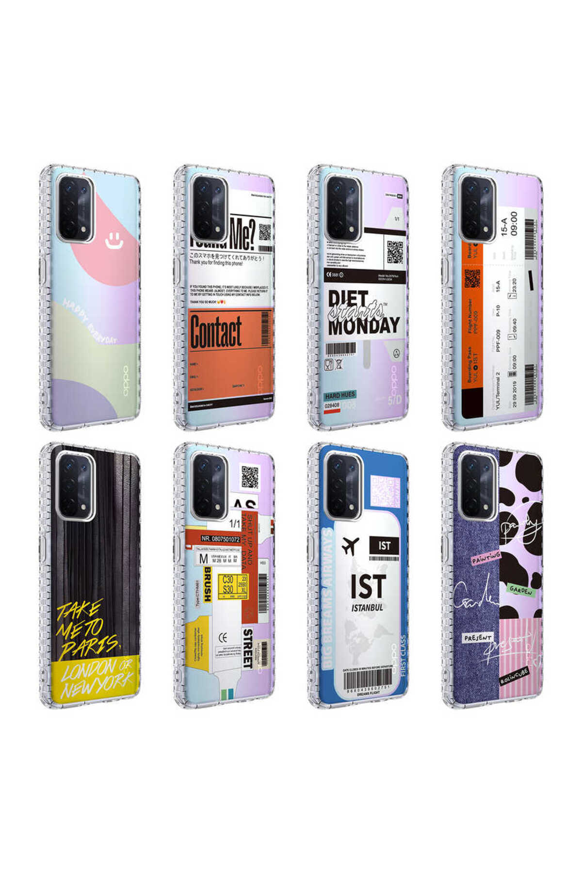 A74 4G Kılıf Airbag Kenarlı Renkli Desenli Silikon NXXA Elegans Kapak - NO1