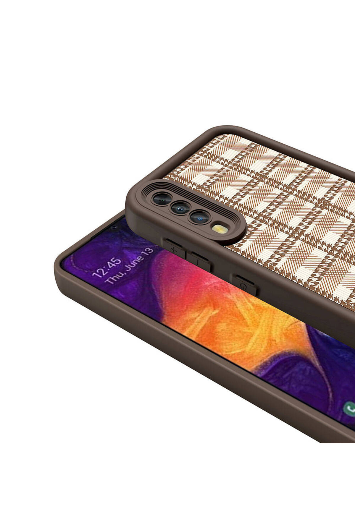 Galaxy A50 Kılıf Kamera Korumalı Baskılı Arka Yüzey MKST Klas Kapak - Siyah