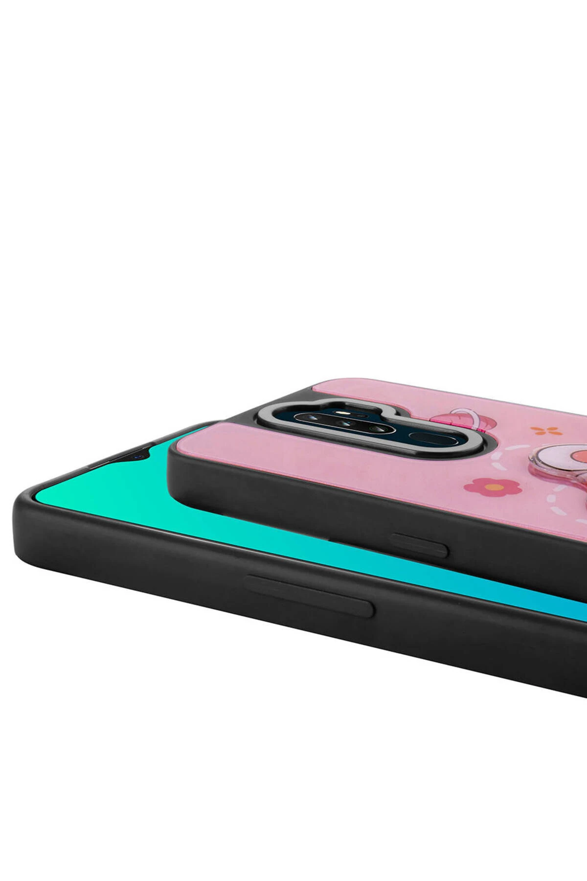 A5 2020 Kılıf Parlayan Kabartmalı İkonik Figürlü N7TH Amas Silikon Kapak - Mor