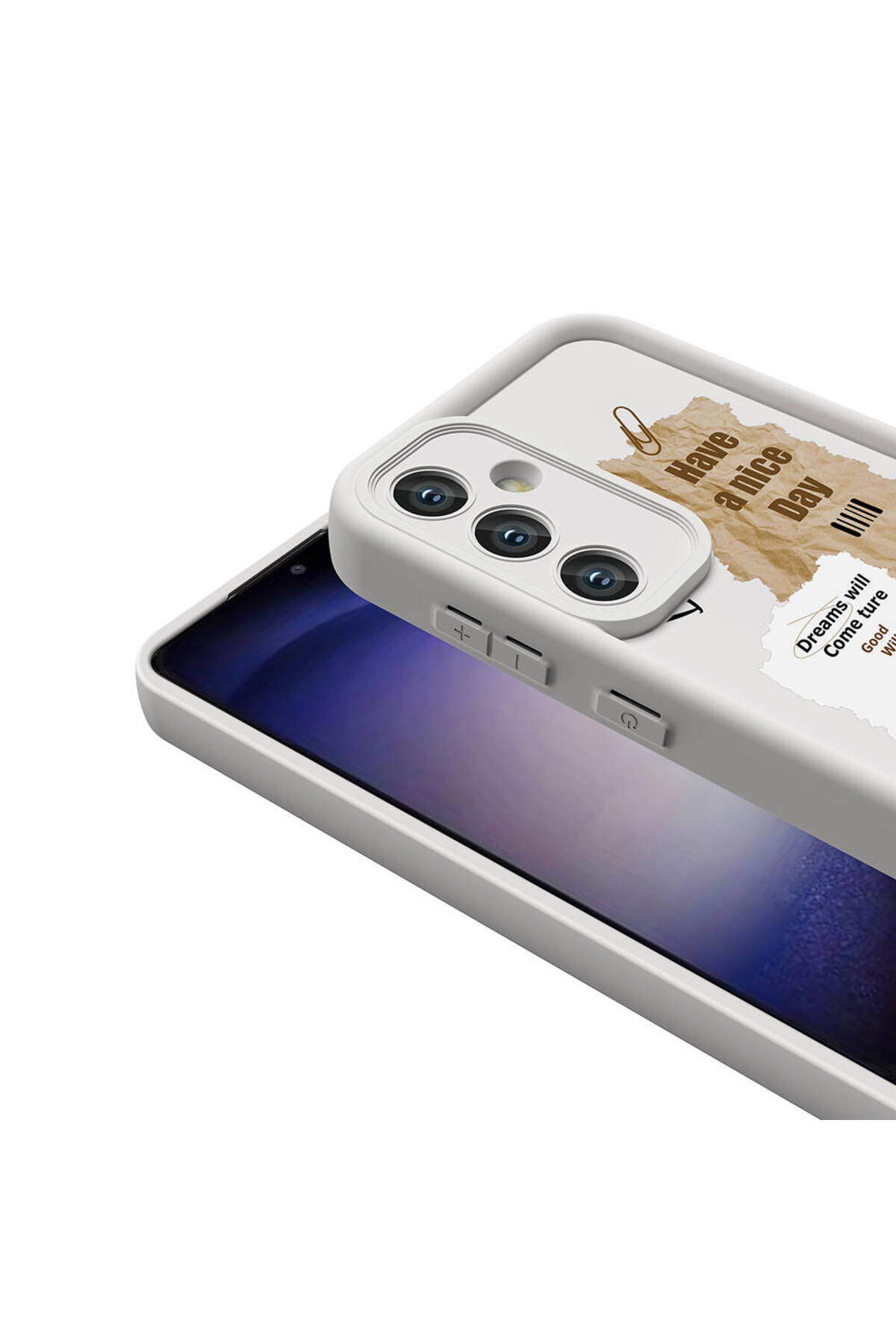 Galaxy S24 Kılıf Kamera Korumalı Baskılı Arka Yüzey MXSP Klas Kapak - Açık Kahve