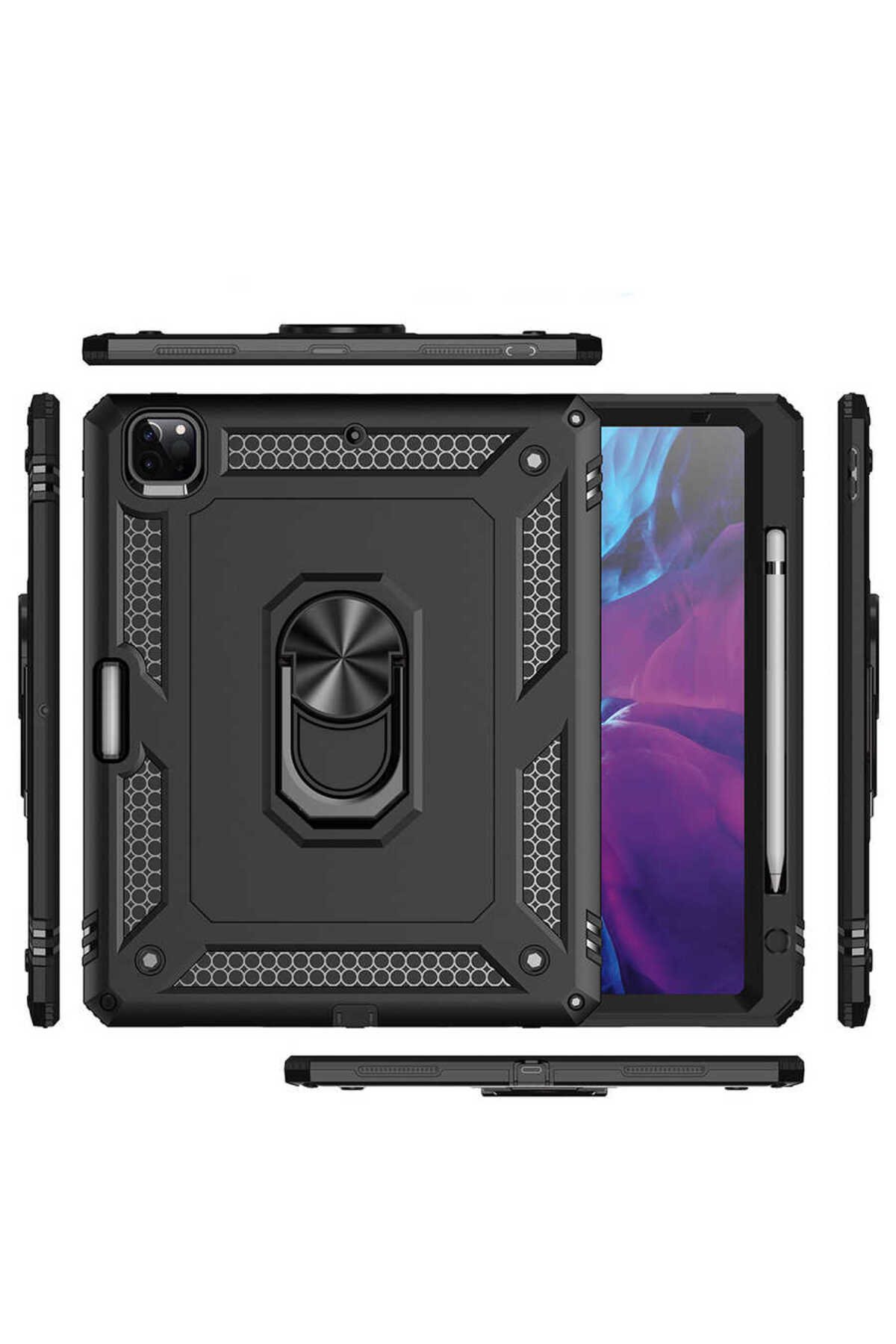 iPad Pro 12.9 2020 (4.Nesil) - Uyumlu Uyumlu TKDW Tablet Vega Kapak-Kırmızı