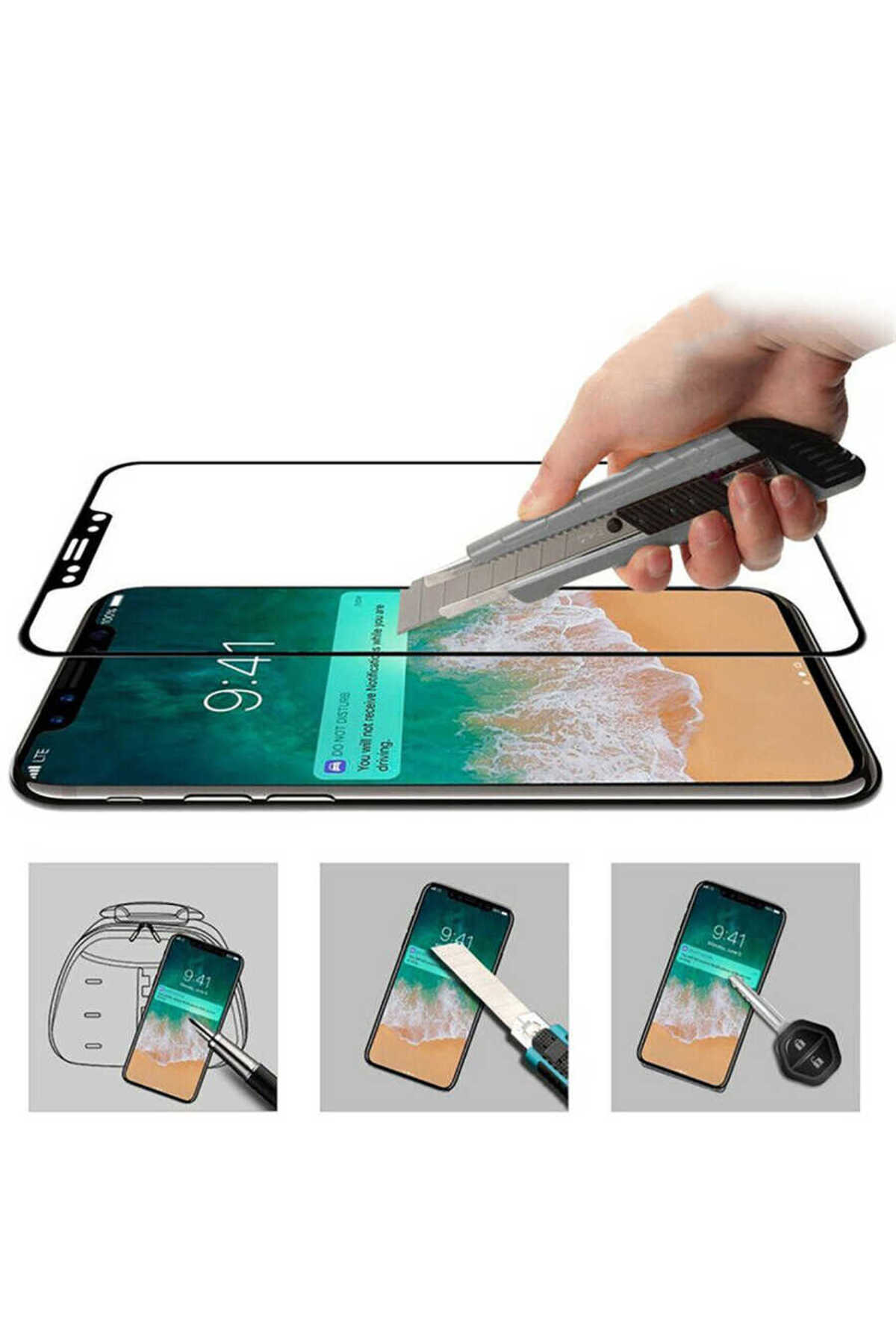iPhone 12 Pro Uyumlu Davin 5D Cam OMSY Ekran Koruyucu