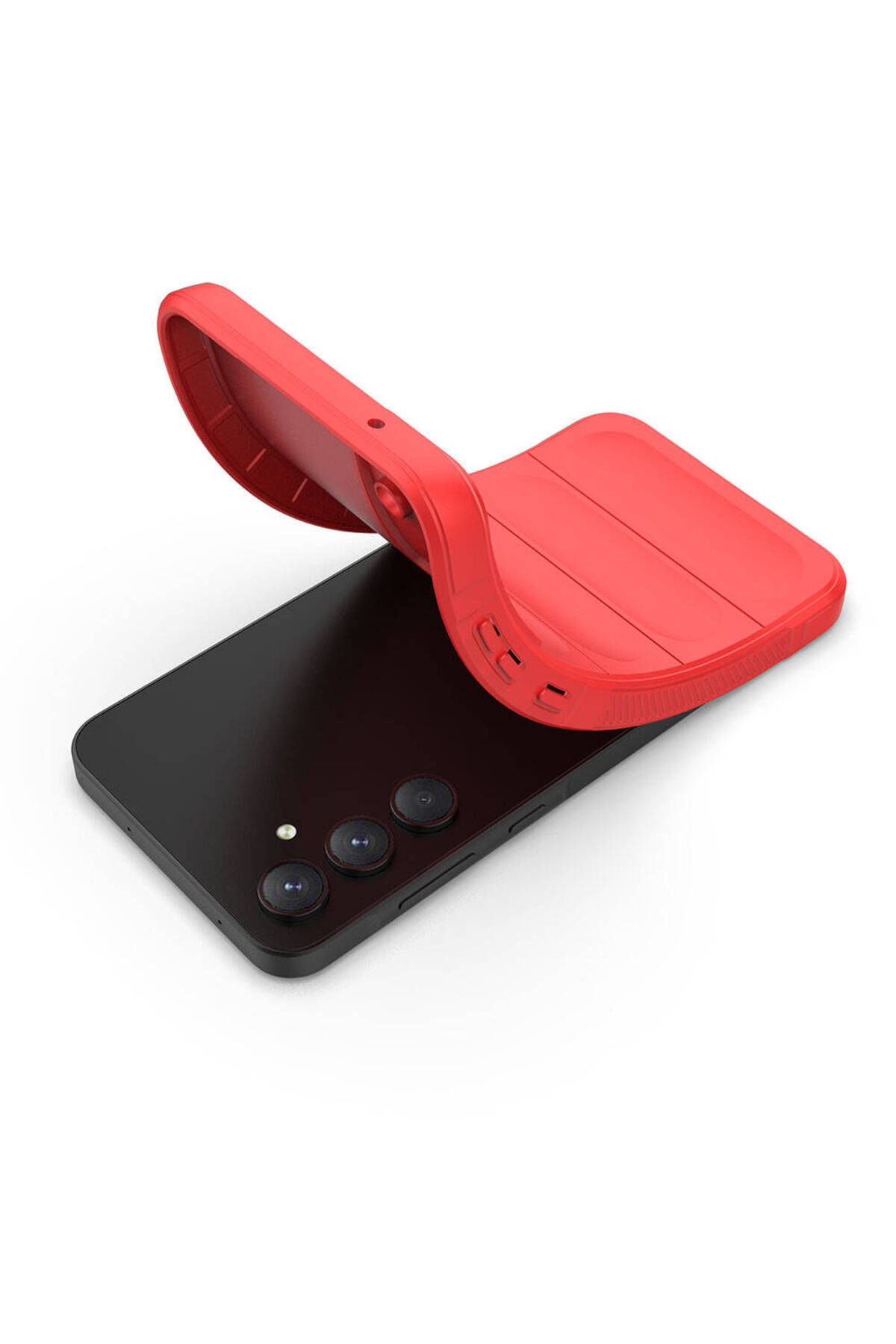 Galaxy A55 Kılıf Esnek TPU Oyuklu Arka Yüzey Tasarımlı MSCS Etnik Silikon Kapak - Lacivert