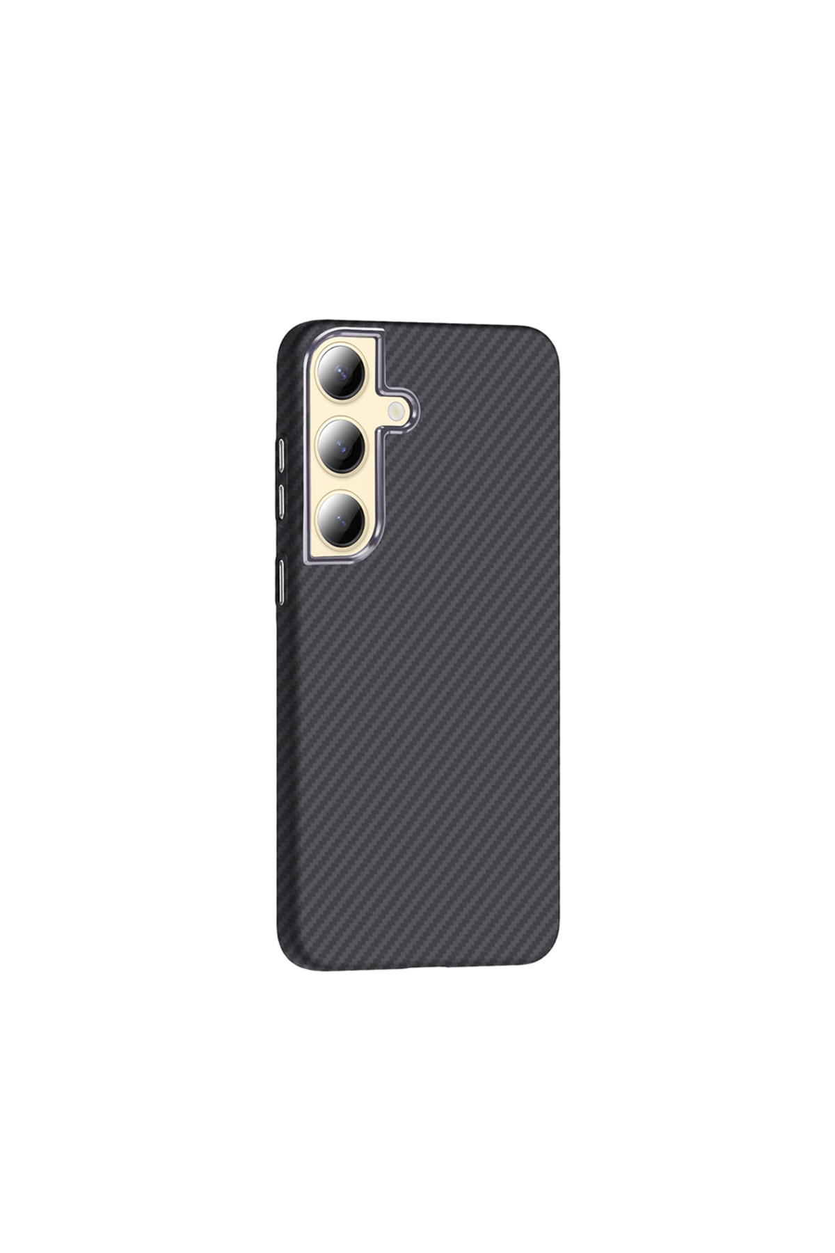 Galaxy S24 Plus Kılıf M-safe Şarj Özellikli Karbon Fiber Görünümlü TKNC Gros Kapak - Siyah-Lacivert