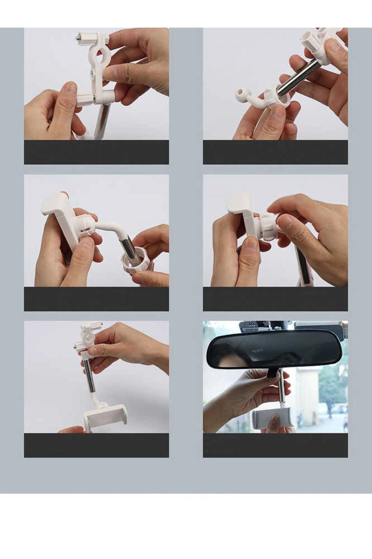 OMSY LG-01 Dikiz Aynası Telefon Tutucu-Siyah