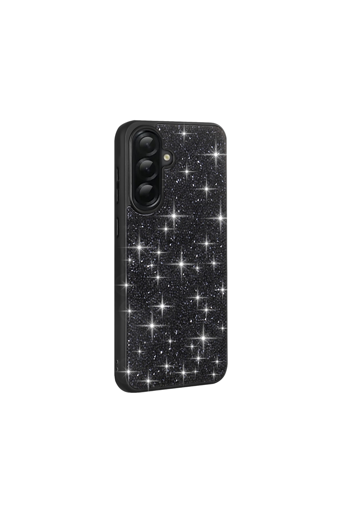 Galaxy A56 Kılıf Parlak Taşlı Tasarım HZRV Pırlanta Kapak - Beyaz