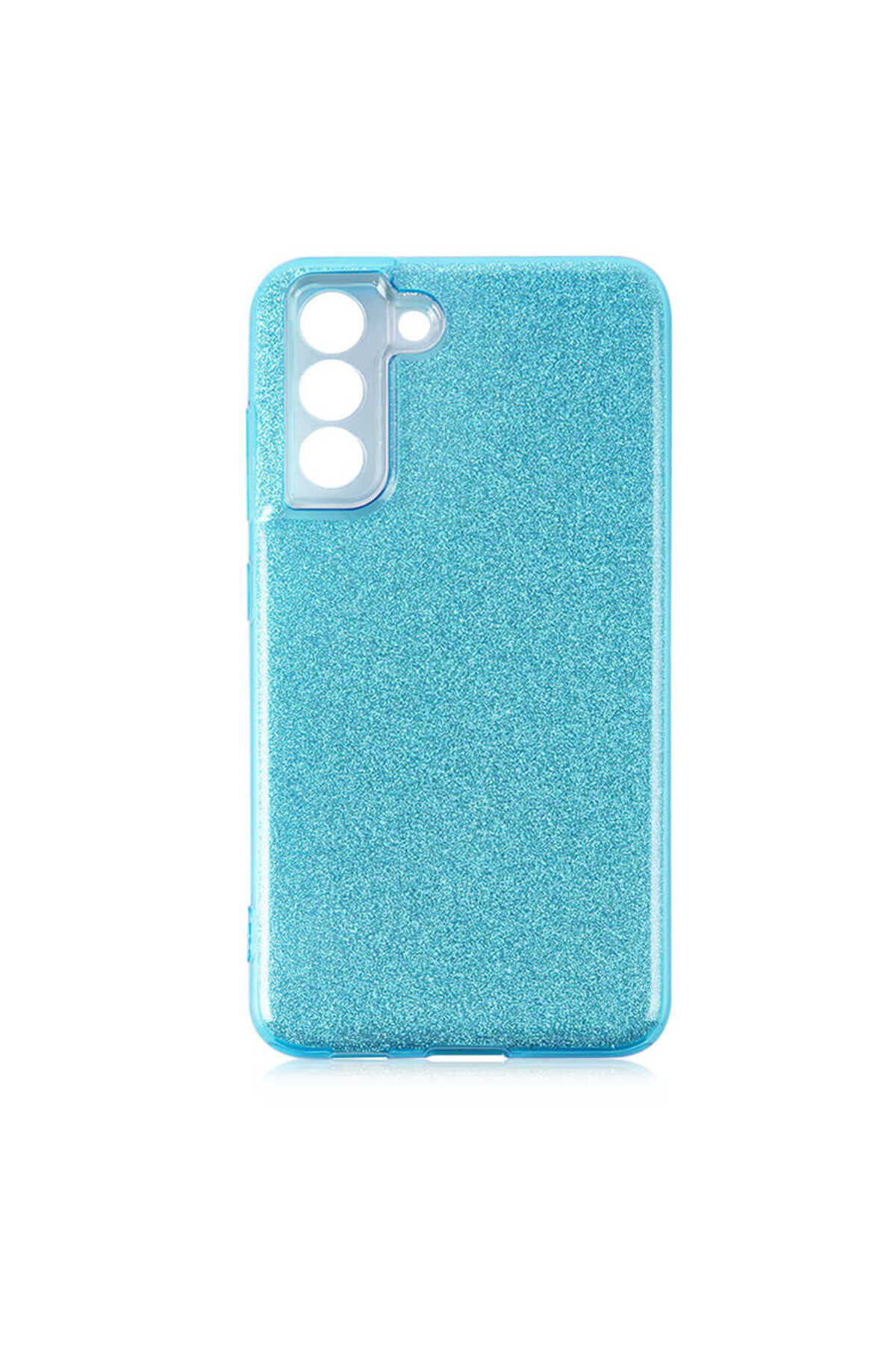 Galaxy S21 FE Uyumlu TKNC Shining Silikon-Mavi