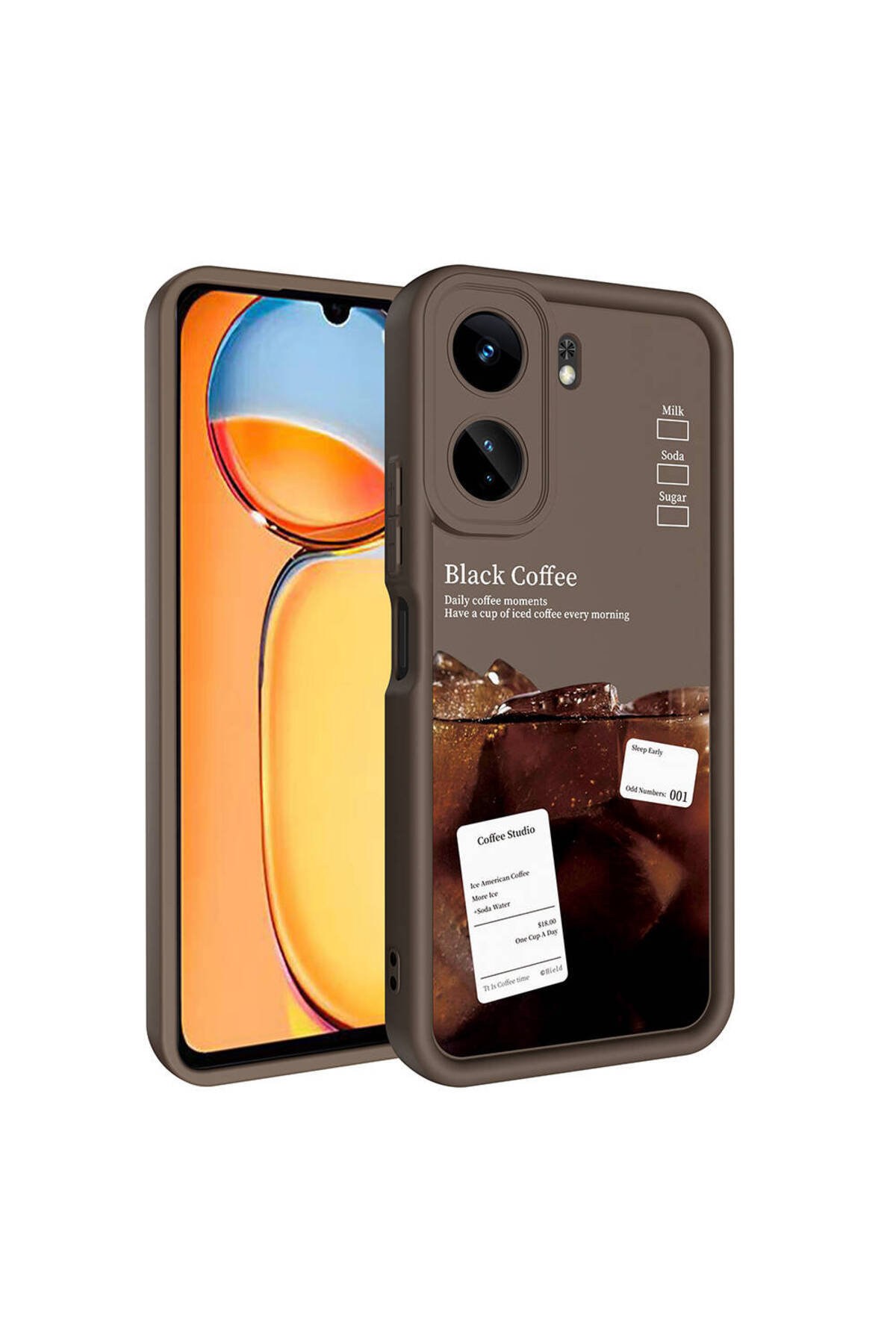 Redmi 13C Kılıf Kamera Korumalı Baskılı Arka Yüzey WNX Klas Kapak - Siyah
