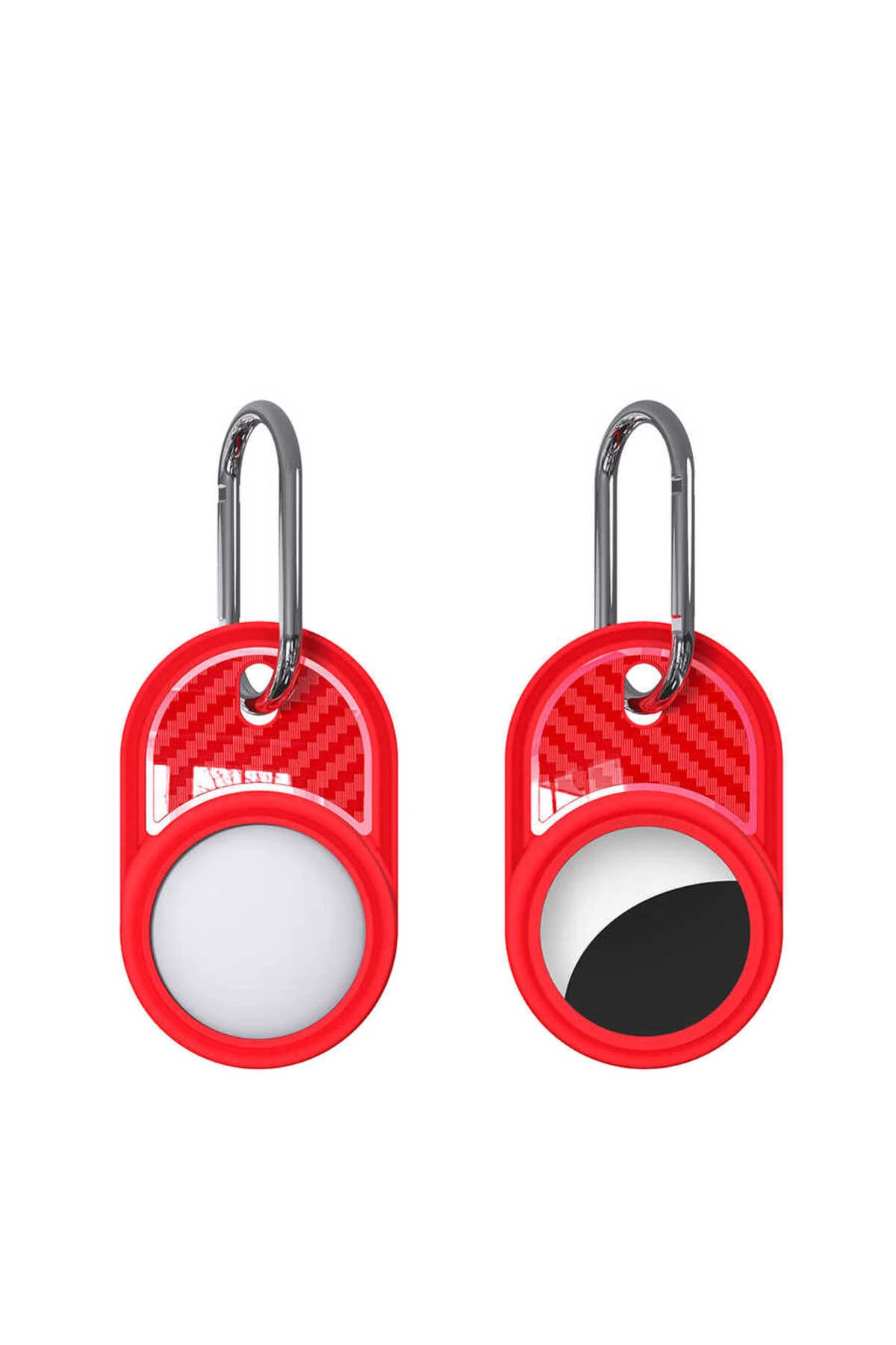 LCKC Airtag 05 Uyumlu Silikon Anahtarlık-Kırmızı