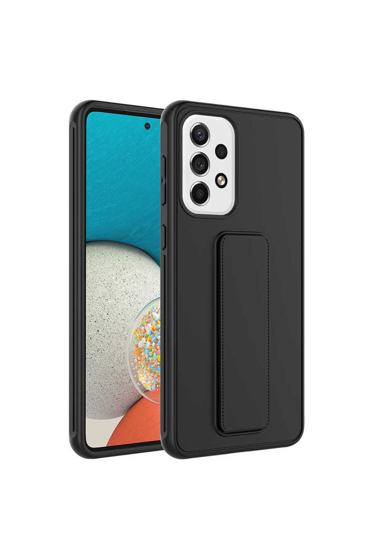 Galaxy A23 Kılıf OMSY Qstand Kapak - Koyu Yeşil