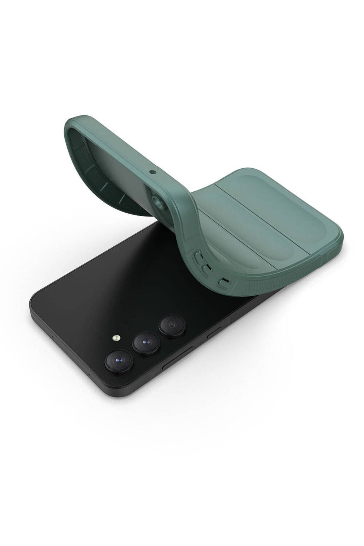 Galaxy A55 Kılıf Esnek TPU Oyuklu Arka Yüzey Tasarımlı MSCS Etnik Silikon Kapak - Lacivert