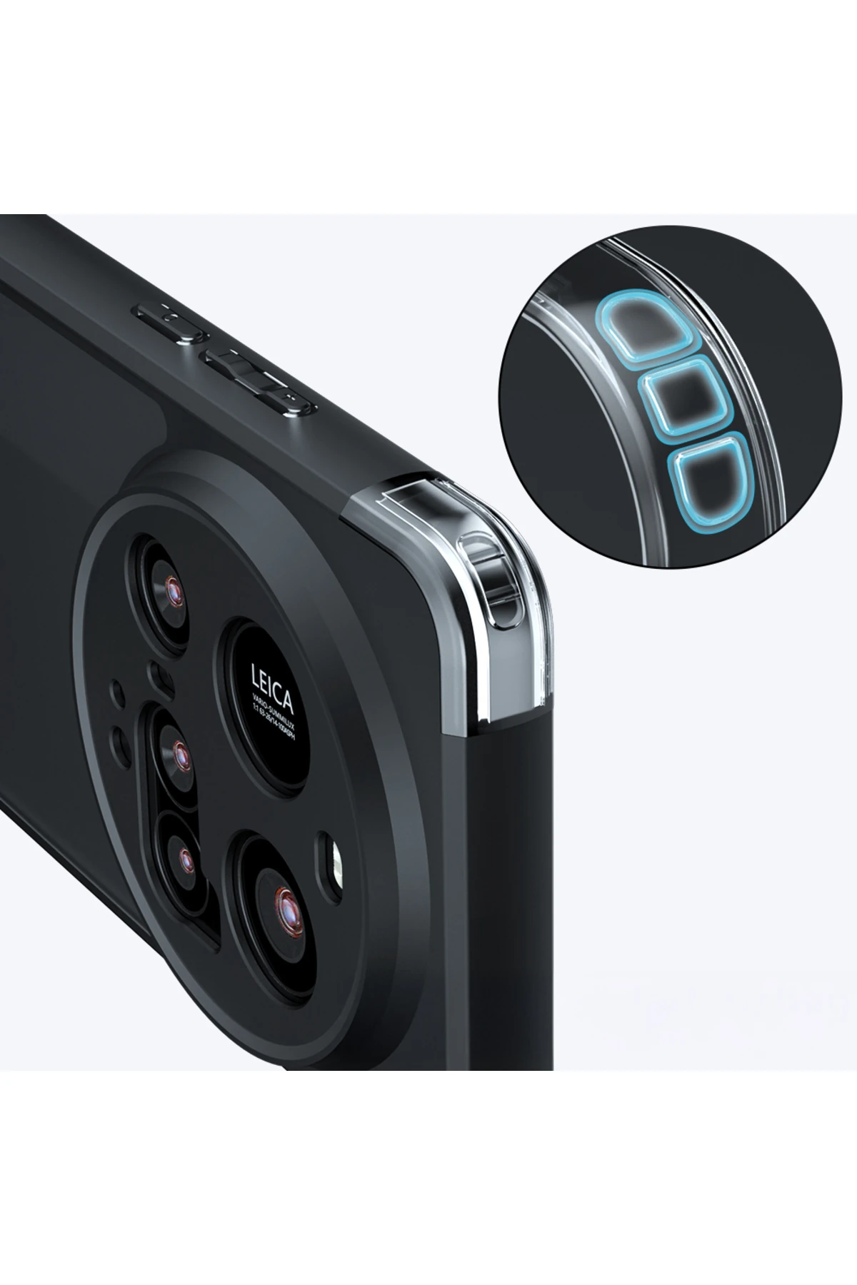 15 Ultra Kılıf Kamera Korumalı Şeffaf Arka Yüzey MYST New Roll Kapak - Siyah