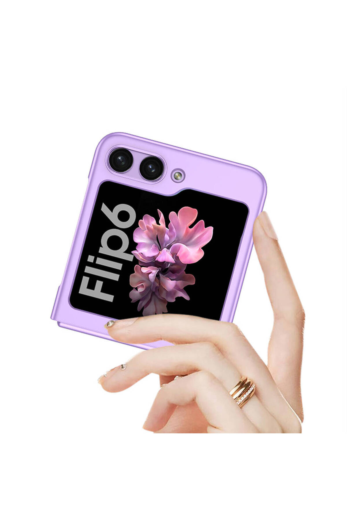 Galaxy Z Flip 6 Kılıf MSCS Sert Kıpta Kapak-Gümüş