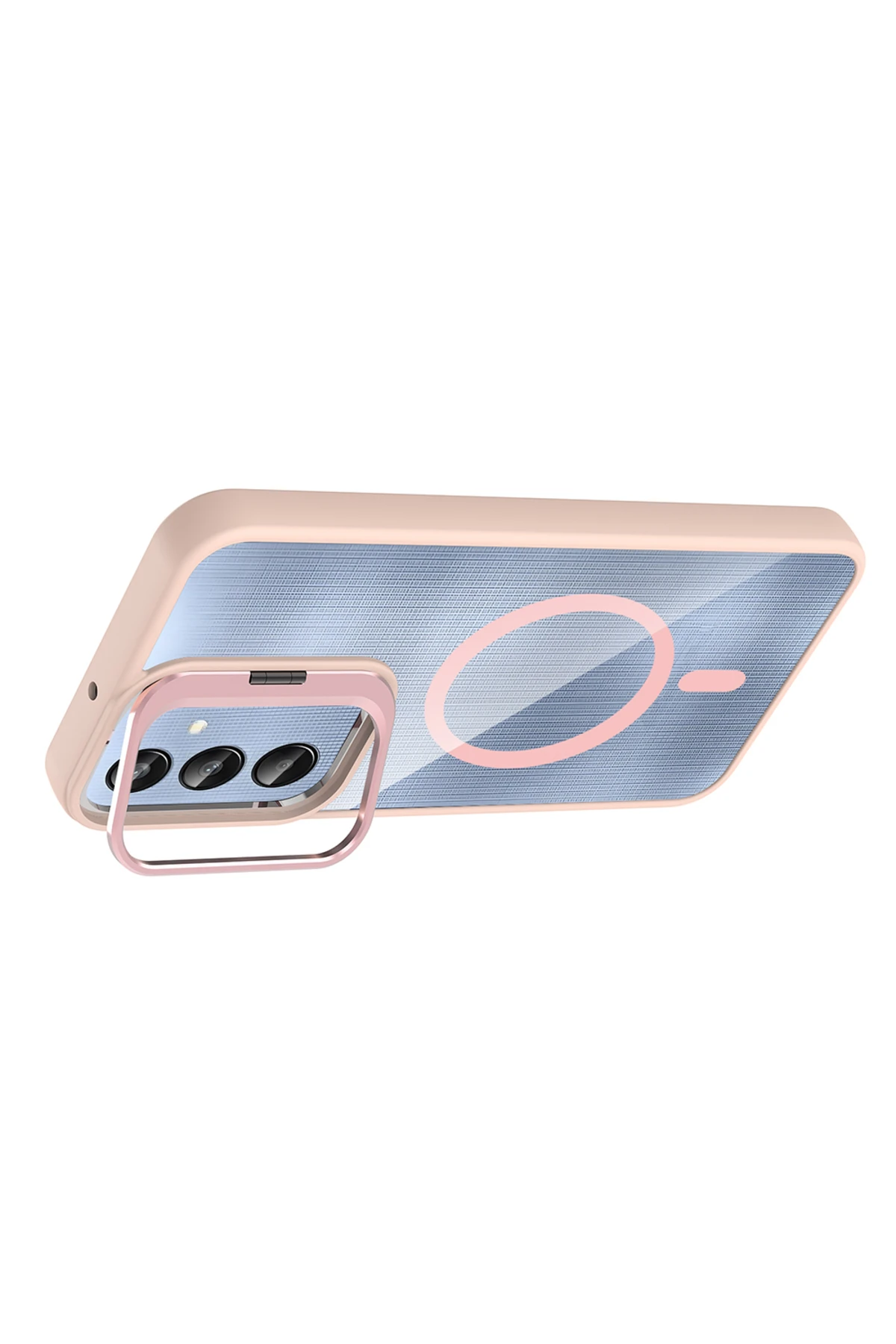 Galaxy A25 Kılıf Standlı ve Kamera Lens Hediyeli M-Safe Şarj Özellikli EFFX Etro Kapak - Desert Tita