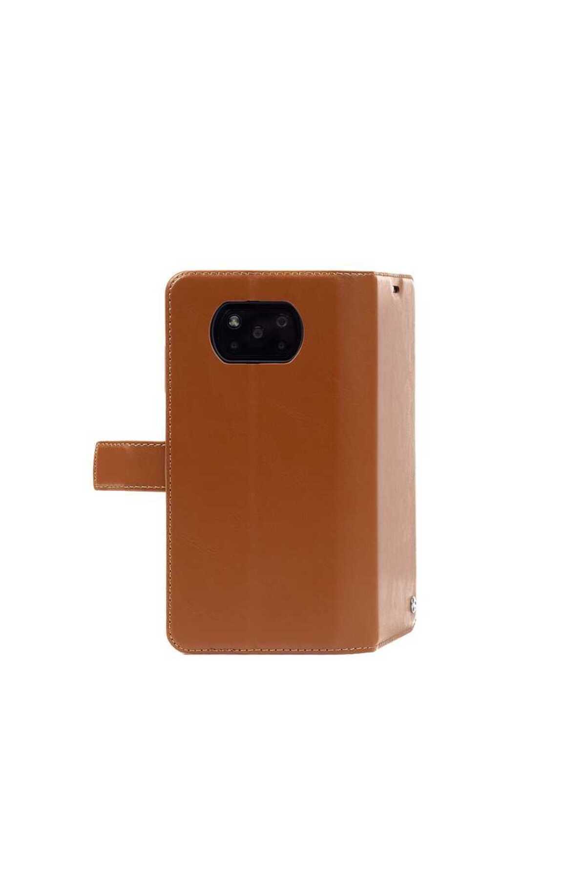 Galaxy A23 Kılıf OMSY Kar Deluxe Kapaklı Kılıf - Gold
