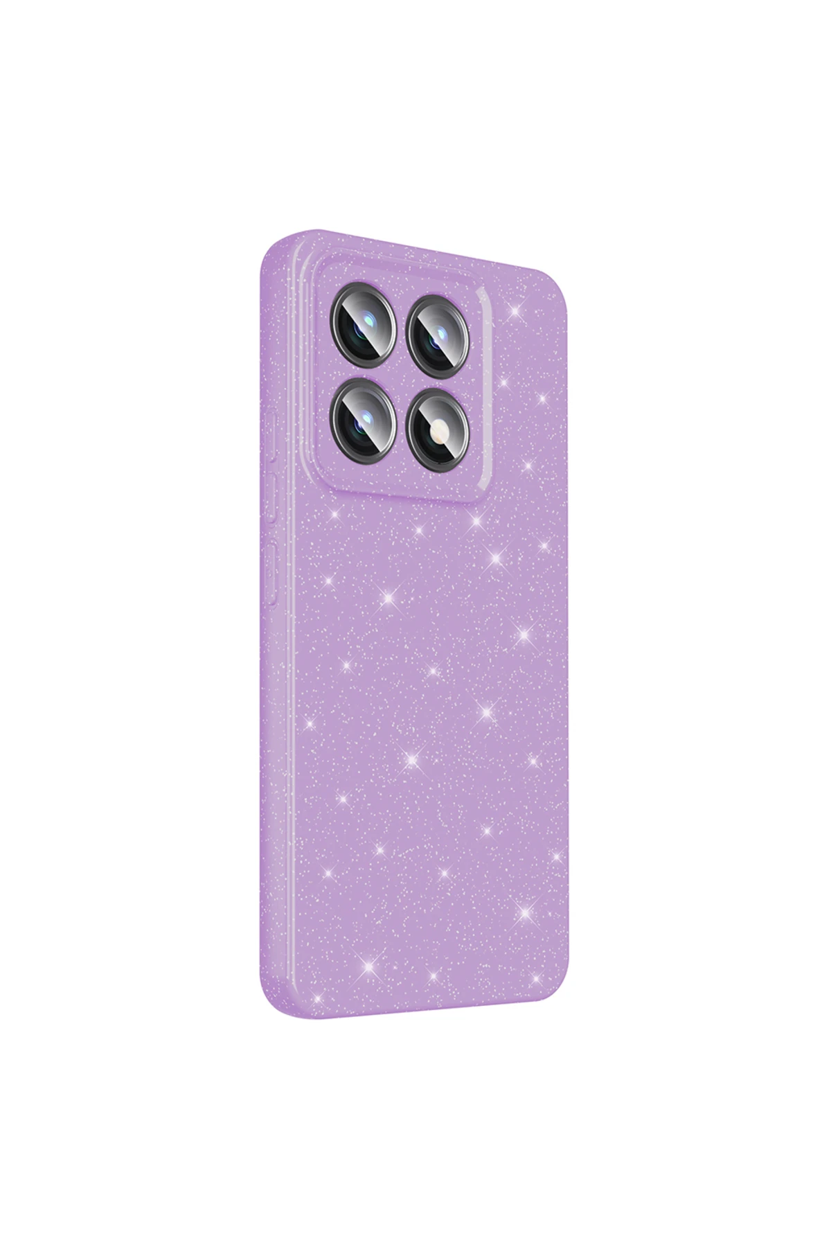 14T Kılıf Kamera Korumalı Simli Lüks KHYR Koton Kapak - Açık Pembe