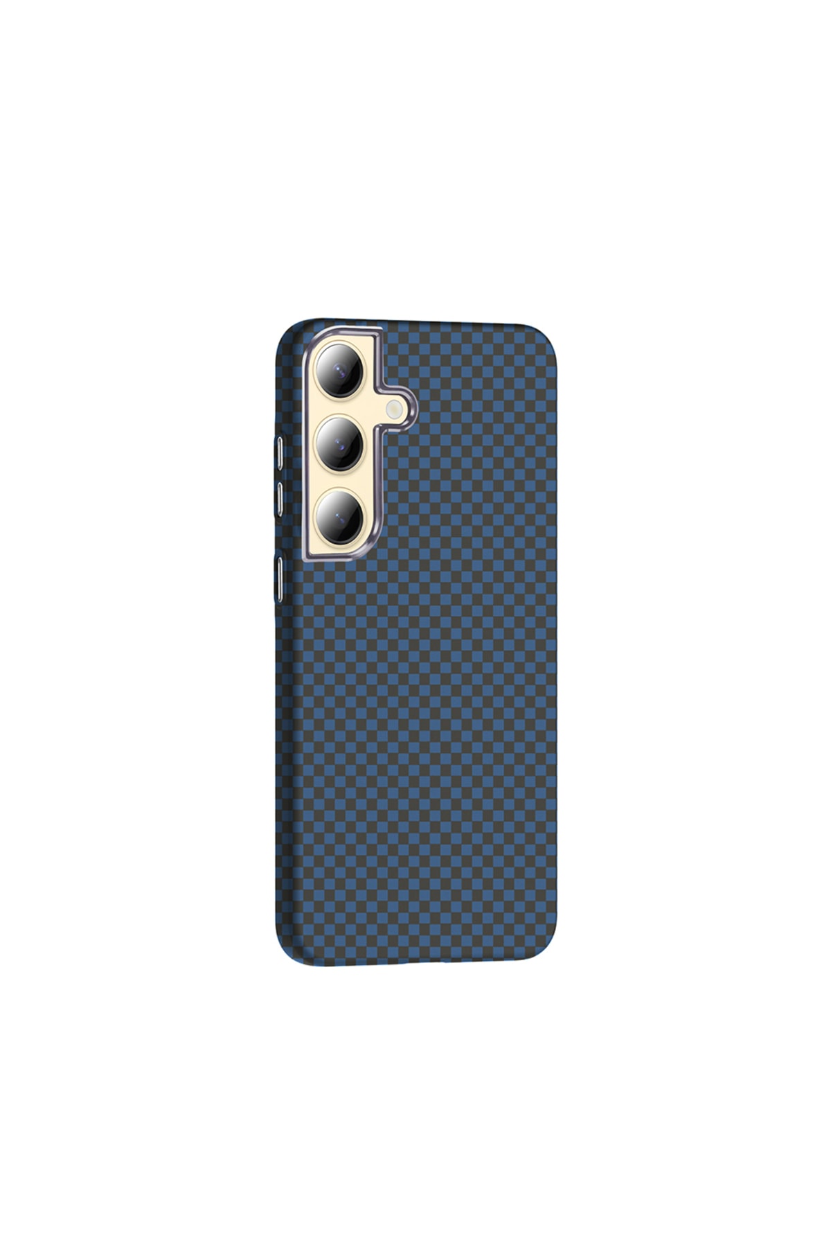 Galaxy S24 Plus Kılıf M-safe Şarj Özellikli Karbon Fiber Görünümlü TKNC Gros Kapak - Siyah-Lacivert