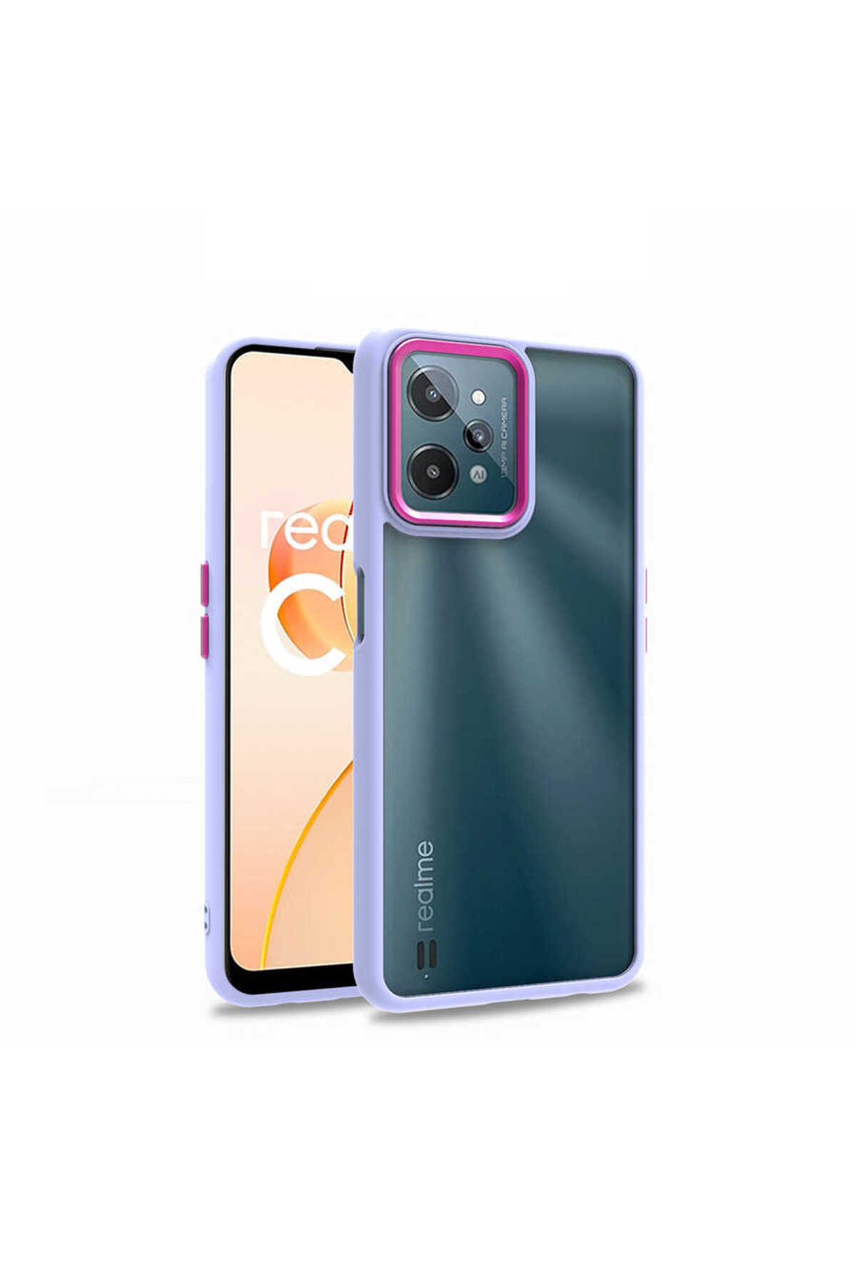 Realme C31 Kılıf MSCS Flora Kapak - Rose Gold