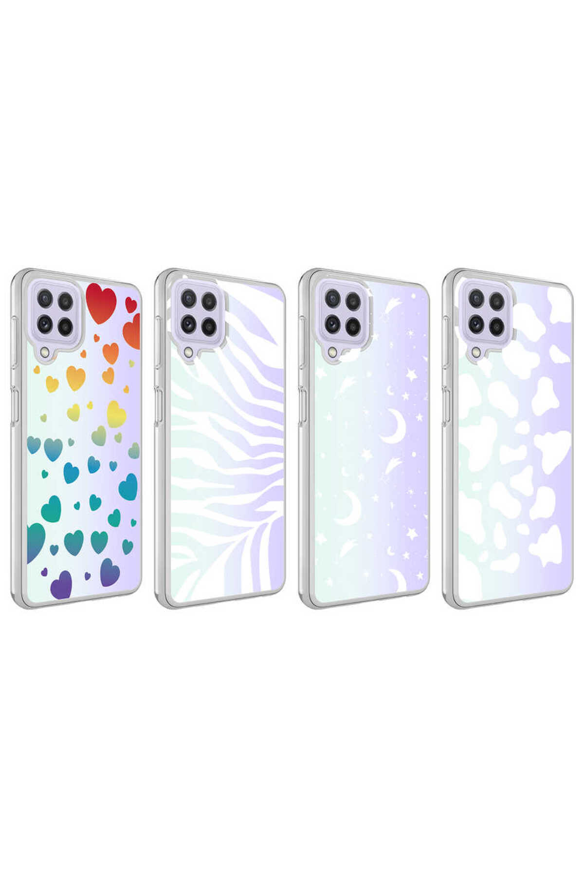 Galaxy M22 Kılıf WNX M-Blue Desenli Kapak - Moon No4