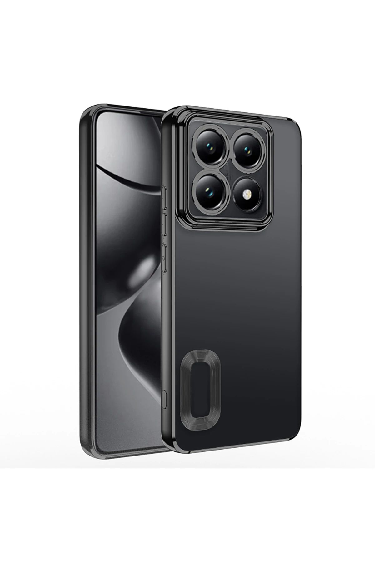 14T Pro Kılıf Kamera Korumalı Logo Gösteren TYGO Omega Kapak - Siyah