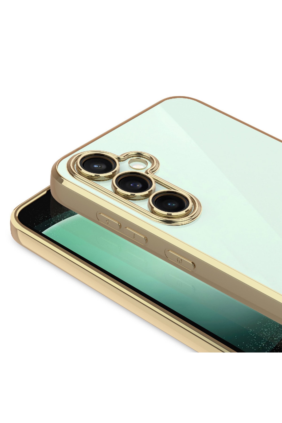 Galaxy A26 Kılıf Kamera Korumalı Logo Gösteren Omega Kapak - Rose Gold