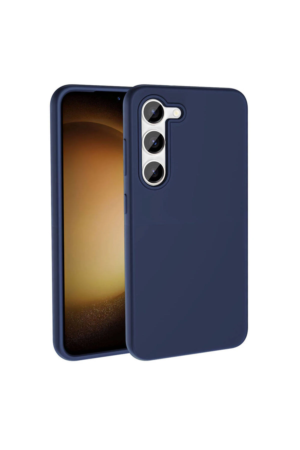 Galaxy S23 Kılıf Magsafe Şarj Özellikli Sıvı Teknolojili Silinebilir Sert MKST Kivi Kapak-Lacivert