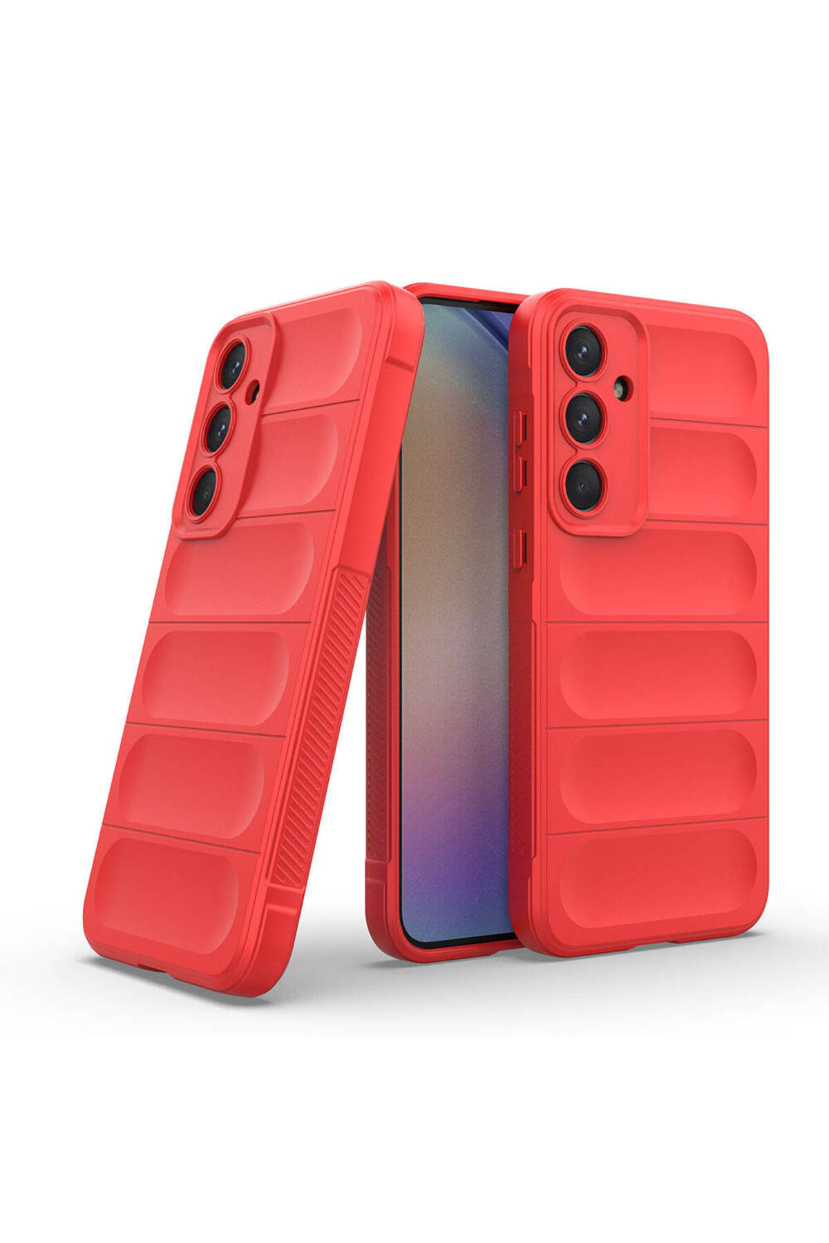 Galaxy A35 Kılıf Esnek TPU Oyuklu Arka Yüzey Tasarımlı LCKC Etnik Silikon Kapak - Koyu Yeşil