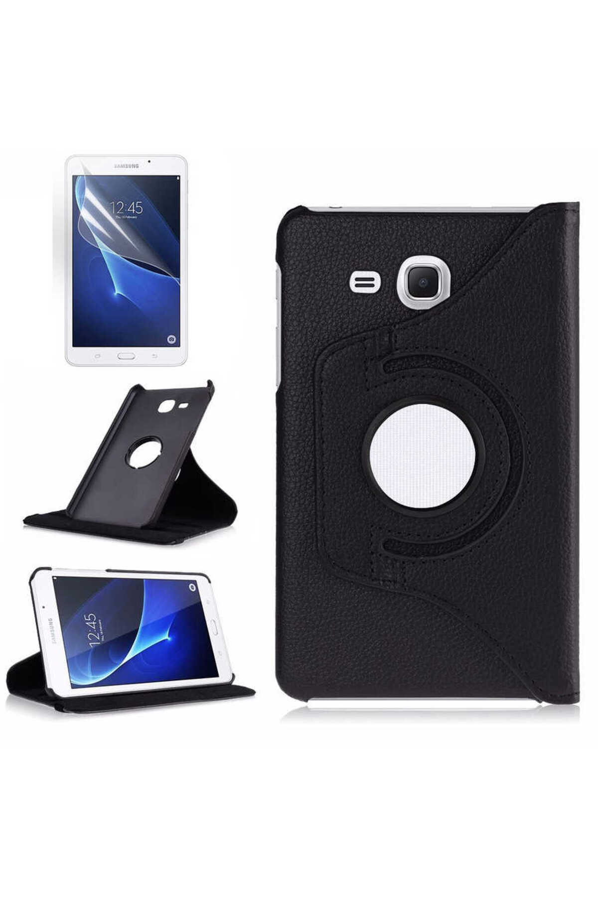 Galaxy Tab 4 T280 Uyumlu Dönebilen Standlı Kılıf-Beyaz