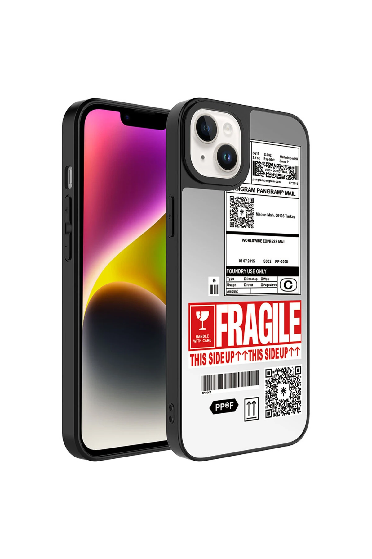 14 Plus Uyumlu Aynalı Desenli Kamera Korumalı Parlak  Mirror Kılıf-Fragile