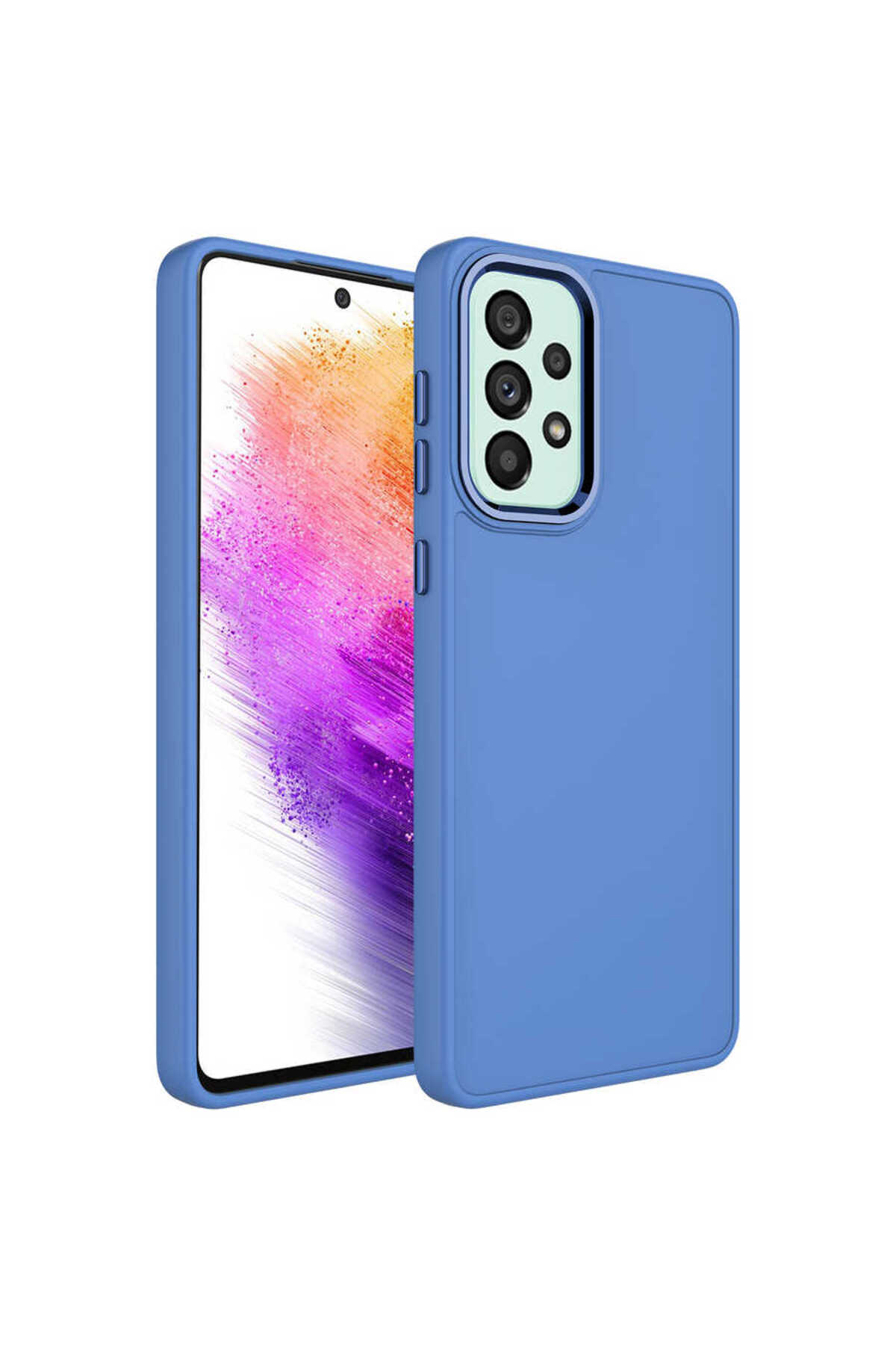 Galaxy A33 5G Kılıf Metal Çerçeve ve Buton Tasarımlı Silikon MXSP Luna Kapak - Koyu Yeşil