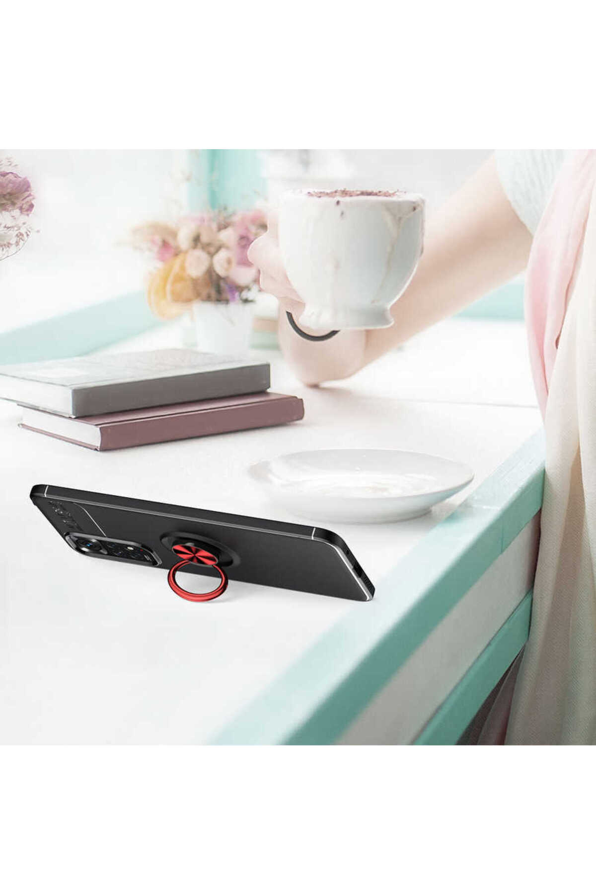 Redmi Note 11 Global Kılıf SYS Ravel Silikon Kapak - Siyah-Mavi