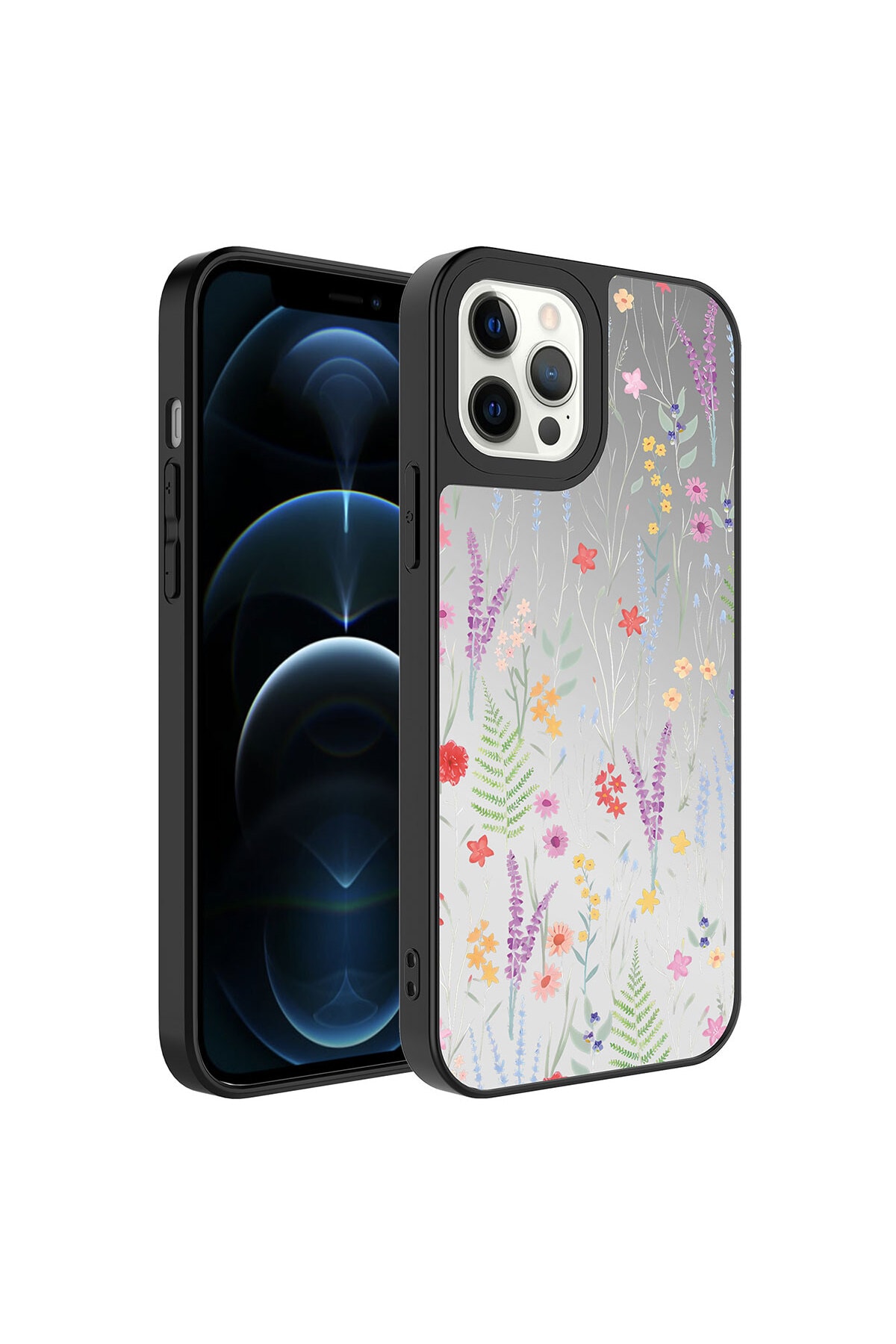 iPhone 12 Pro Uyumlu Aynalı Desenli Kamera Korumalı Parlak MKST Mirror Kılıf-Dallar