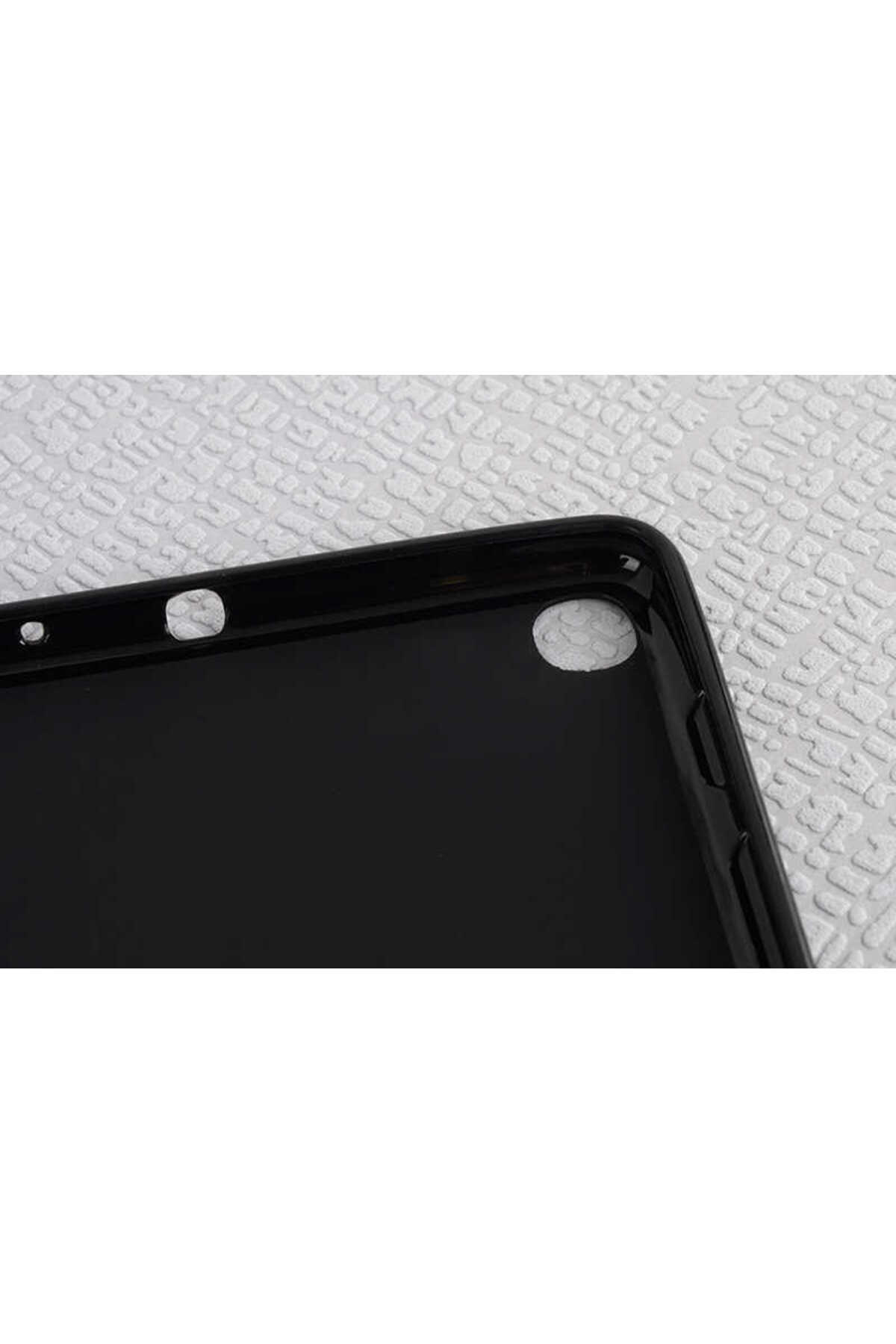 Galaxy Tab A 10.1 (2019) T510 Kılıf Uyumlu SCKS Tablet Süper Silikon Kapak-Siyah